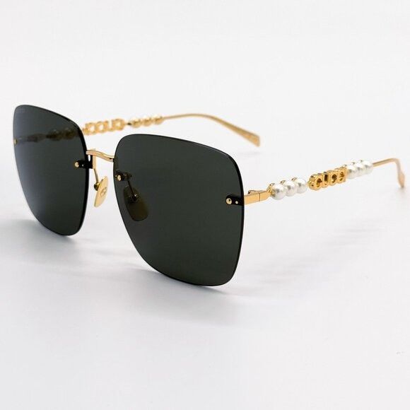 Gucci NEW GUCCI GG1923SA 001 SUNGLASSES GOLD GREY WOMEN EYEWEAR Size ONE SIZE - 8 Thumbnail