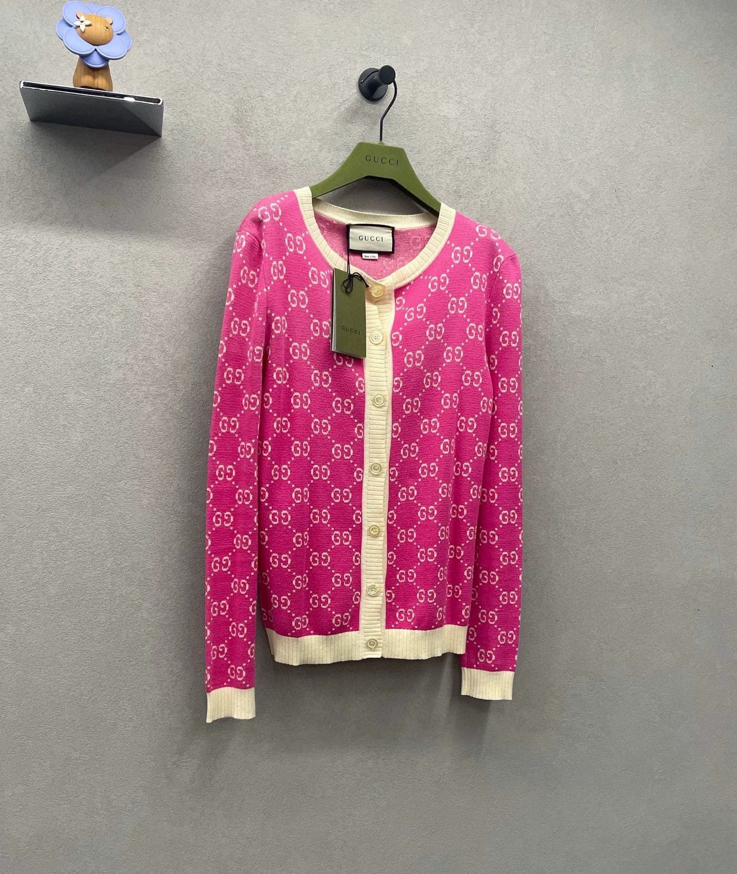 Gucci GUCCI pink all over print knit cardigan xs Size XS / US 0-2 / IT 36-38 - 3 Thumbnail