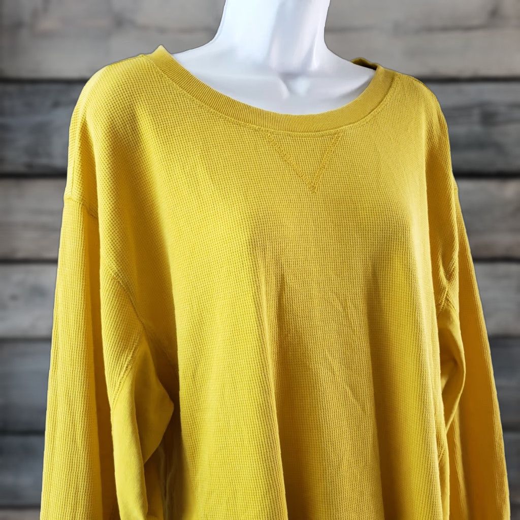 Vintage Wild Fable Womens Thermal Top L Mustard Yellow Long Sleeve Cotton Blend Shirt Womens L Yellow Thermal Size L / US 10 / IT 46 - 1 Thumbnail