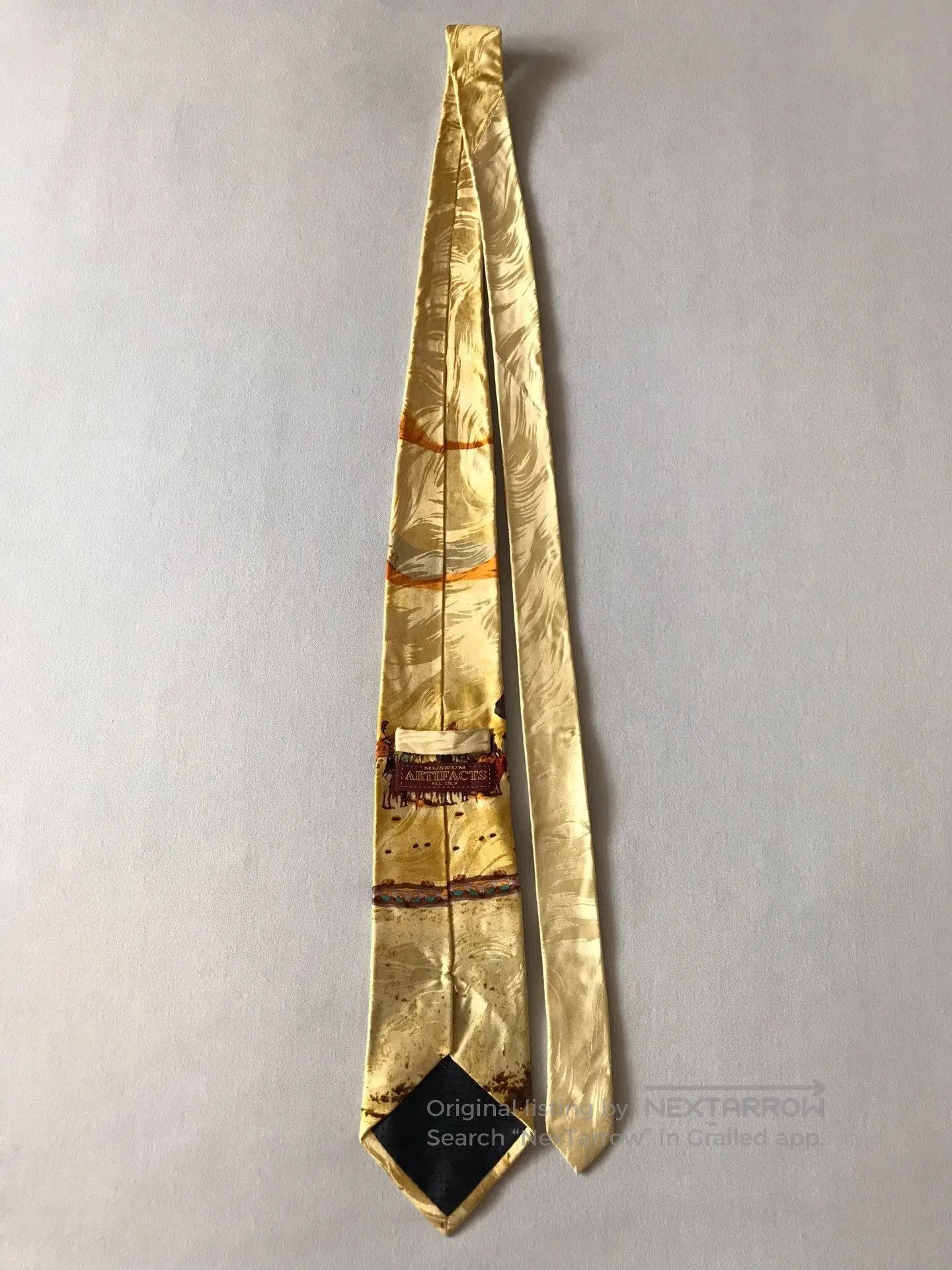 Vintage Vintage Western Cowboy Oil Painting Silk Tie. Size ONE SIZE - 4 Thumbnail
