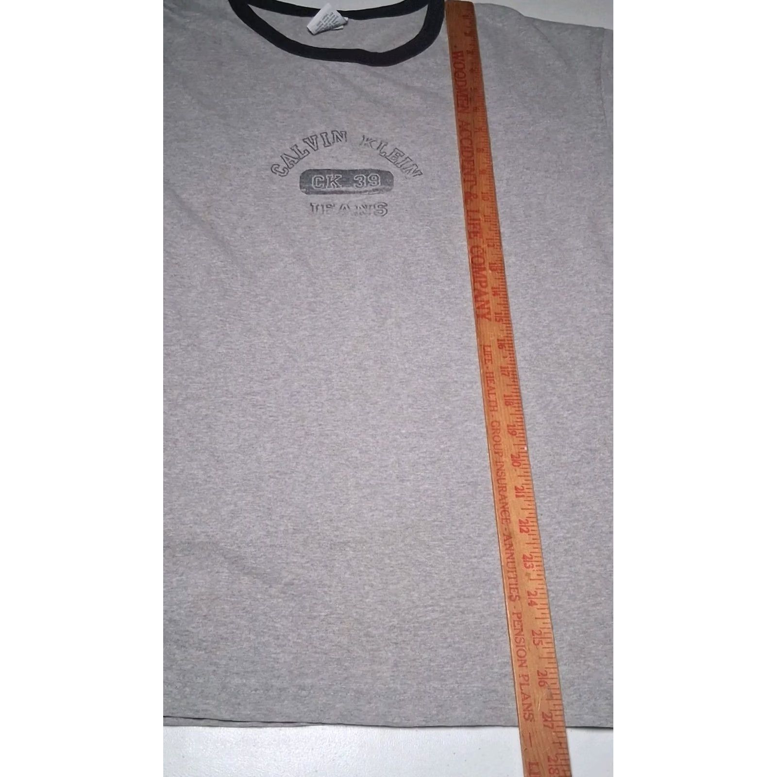 Calvin Klein VINTAGE Calvin Klein Jeans Shirt Men XL Gray Ringer T Graphic CK39 T-Shirt 90s CK Jeans Mens Size US XL / EU 56 / 4 - 5 Thumbnail