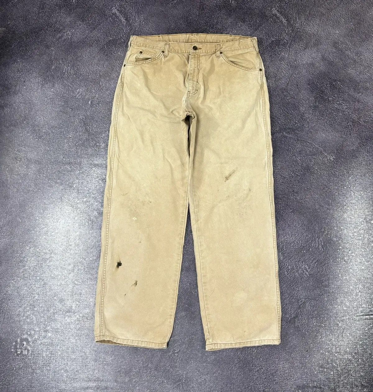 Dickies × Vintage Vintage Dickies Skate Faded Cream Hype Baggy Pants Size US 36 / EU 52 - 2 Thumbnail