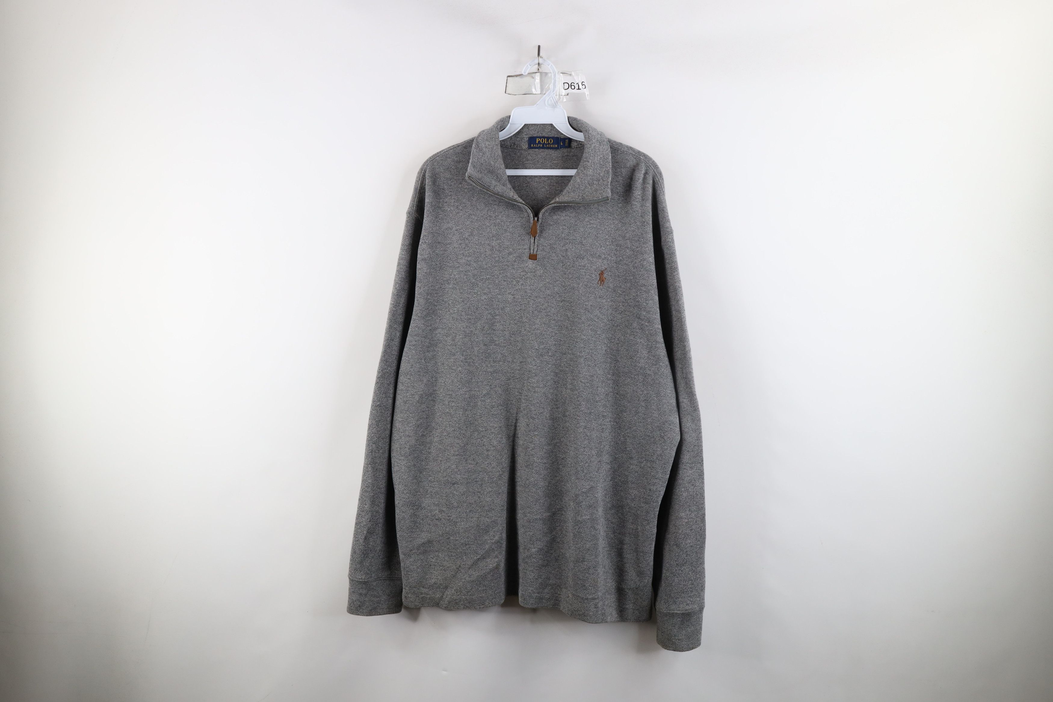 Ralph Lauren × Vintage Vintage Ralph Lauren Knit Half Zip Pullover Sweater Gray Size US L / EU 52-54 / 3 - 1 Thumbnail