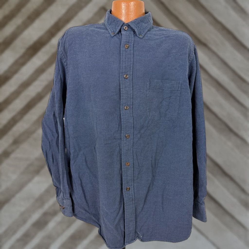 Roundtree & Yorke VINTAGE Roundtree & Yorke Flannel Shirt Men XL Blue Cotton Midweight Check Button-Up Shirts Mens XL Flannel Vintage Y2K Outdoor Preppy Size US XL / EU 56 / 4 - 1 Thumbnail