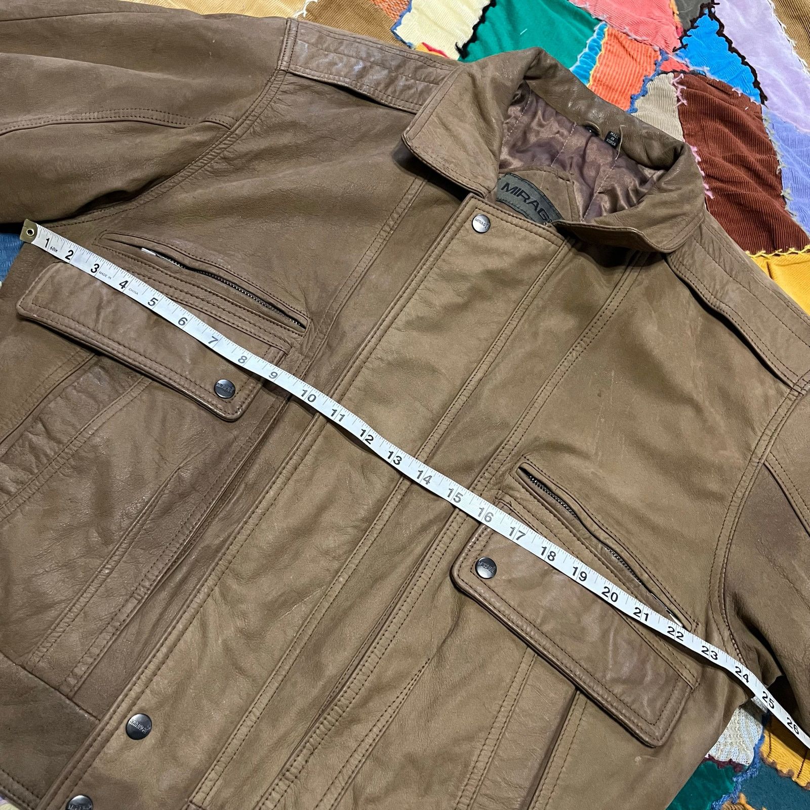 Mirage Vintage Mirage Light Brown Leather Bomber Jacket Large Size US L / EU 52-54 / 3 - 5 Thumbnail
