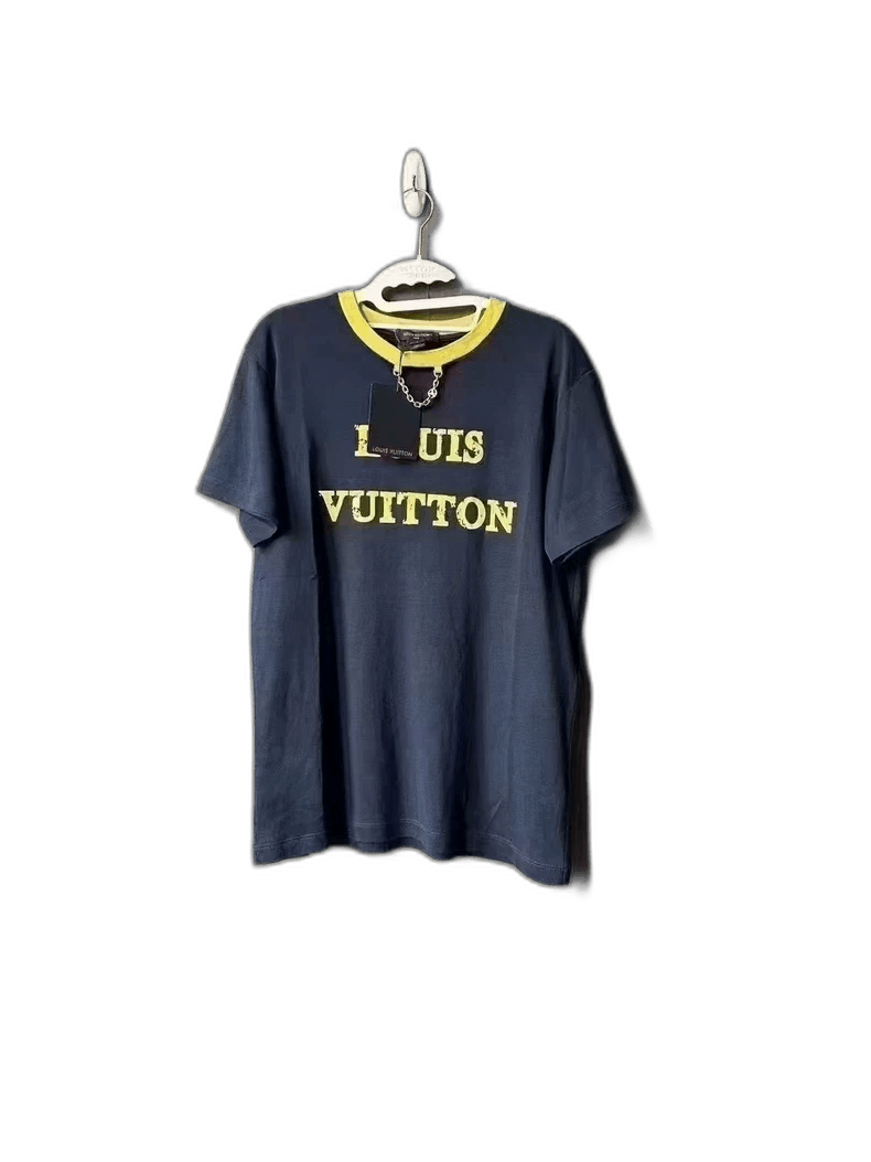 Louis Vuitton Louis Vuitton Louis Vuitton Navy Blue Chain Short Sleeve S Size US S / EU 44-46 / 1 - 1 Thumbnail