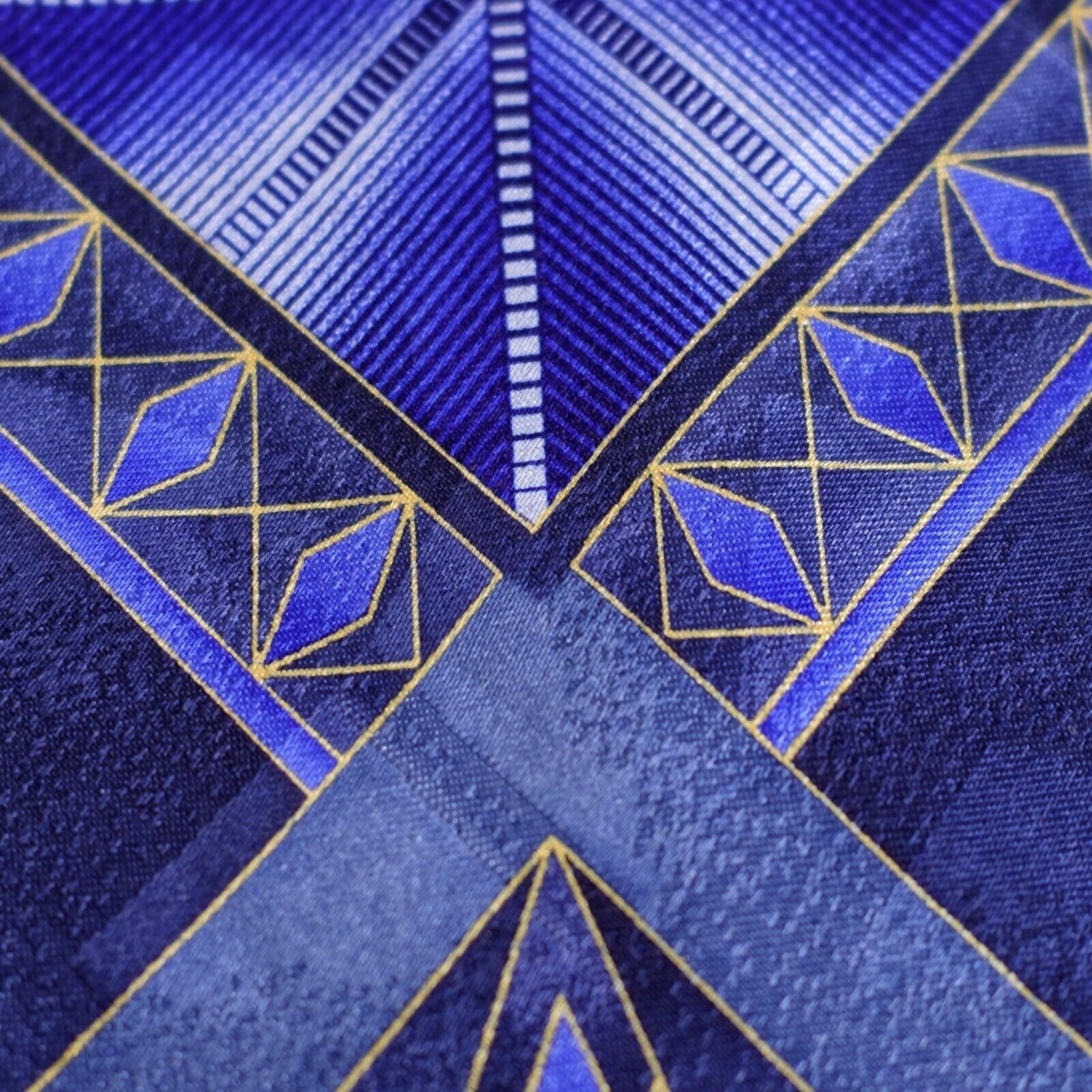 Designer Daniel Ellissa New York Blue Abstract Print Wide Silk Tie Size ONE SIZE - 2 Thumbnail