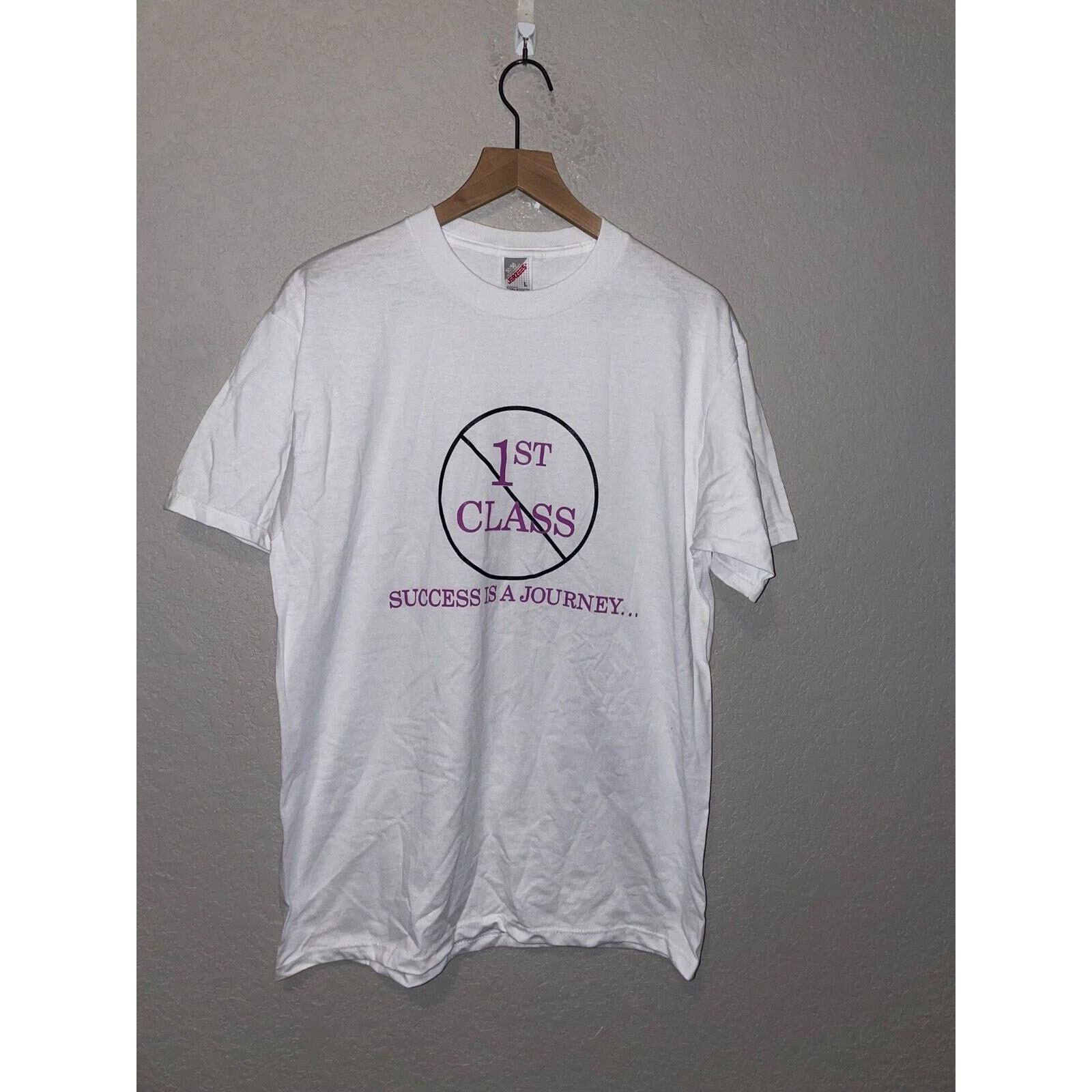Jerzees Vintage Success Shirt 1st Class Success Is A Journey Tee 90s Size US L / EU 52-54 / 3 - 1 Thumbnail