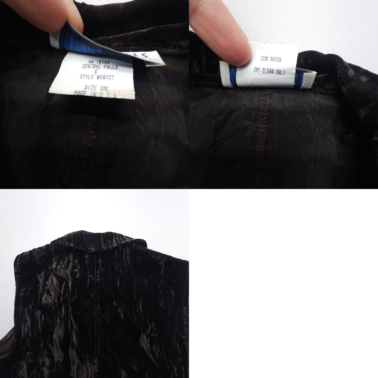 Velvet VTG Central Falls Western Crushed Velvet Vest Womens S Dark Brown USA Rodeo Mens Size S / US 4 / IT 40 - 8 Thumbnail
