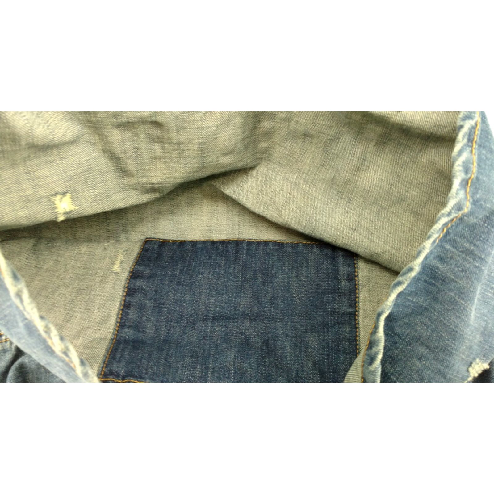 American Eagle Outfitters American Eagle Outfitters Tote Bag 100% Cotton Blue Jean Denim Distressed Reusable Tote Bags Womens Medium Blue Denim Size 32" / US 10 / IT 46 - 6 Thumbnail