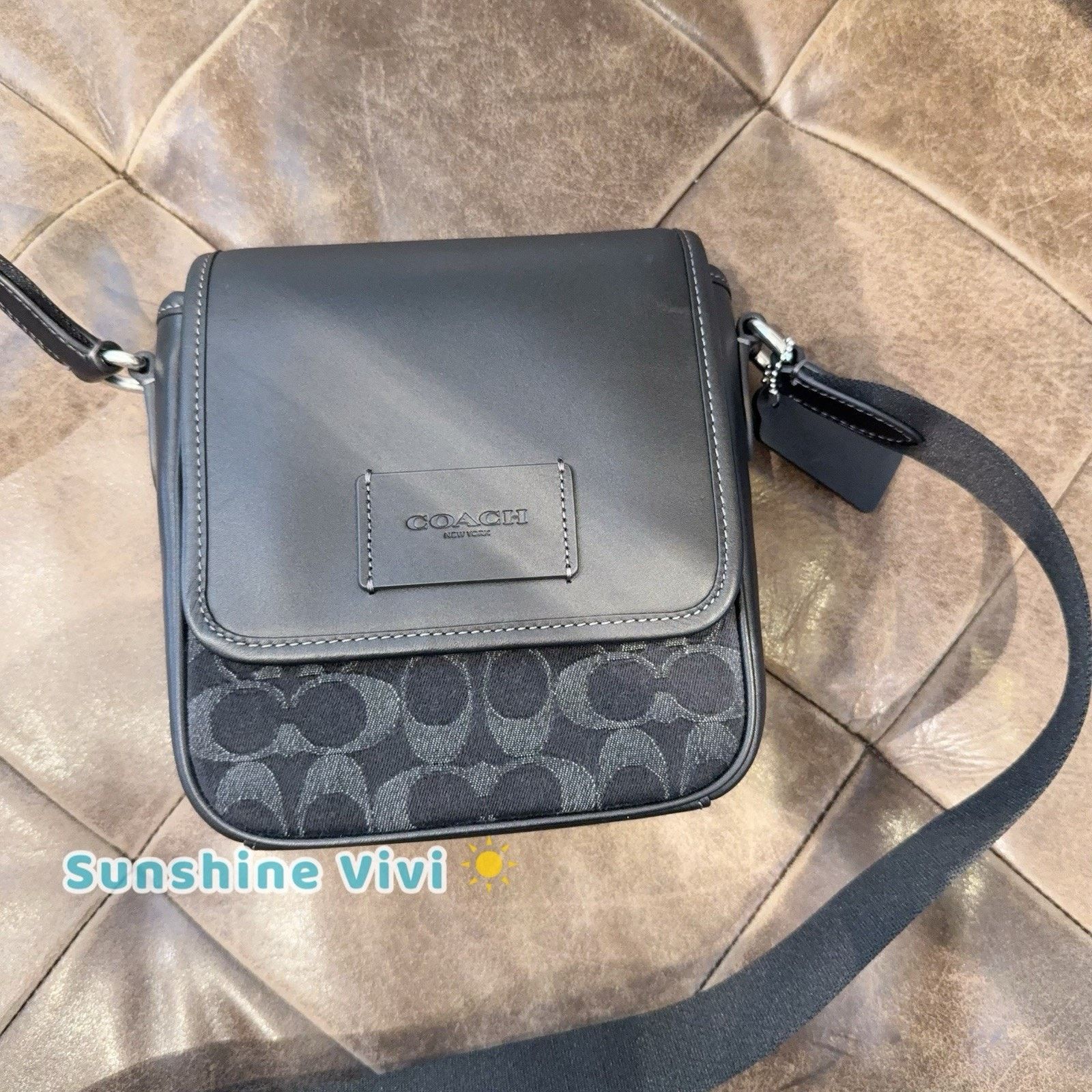 Coach NWT Coach CAJ32 Lucas Crossbody Signature Denim Silver/Black Size ONE SIZE - 1 Thumbnail