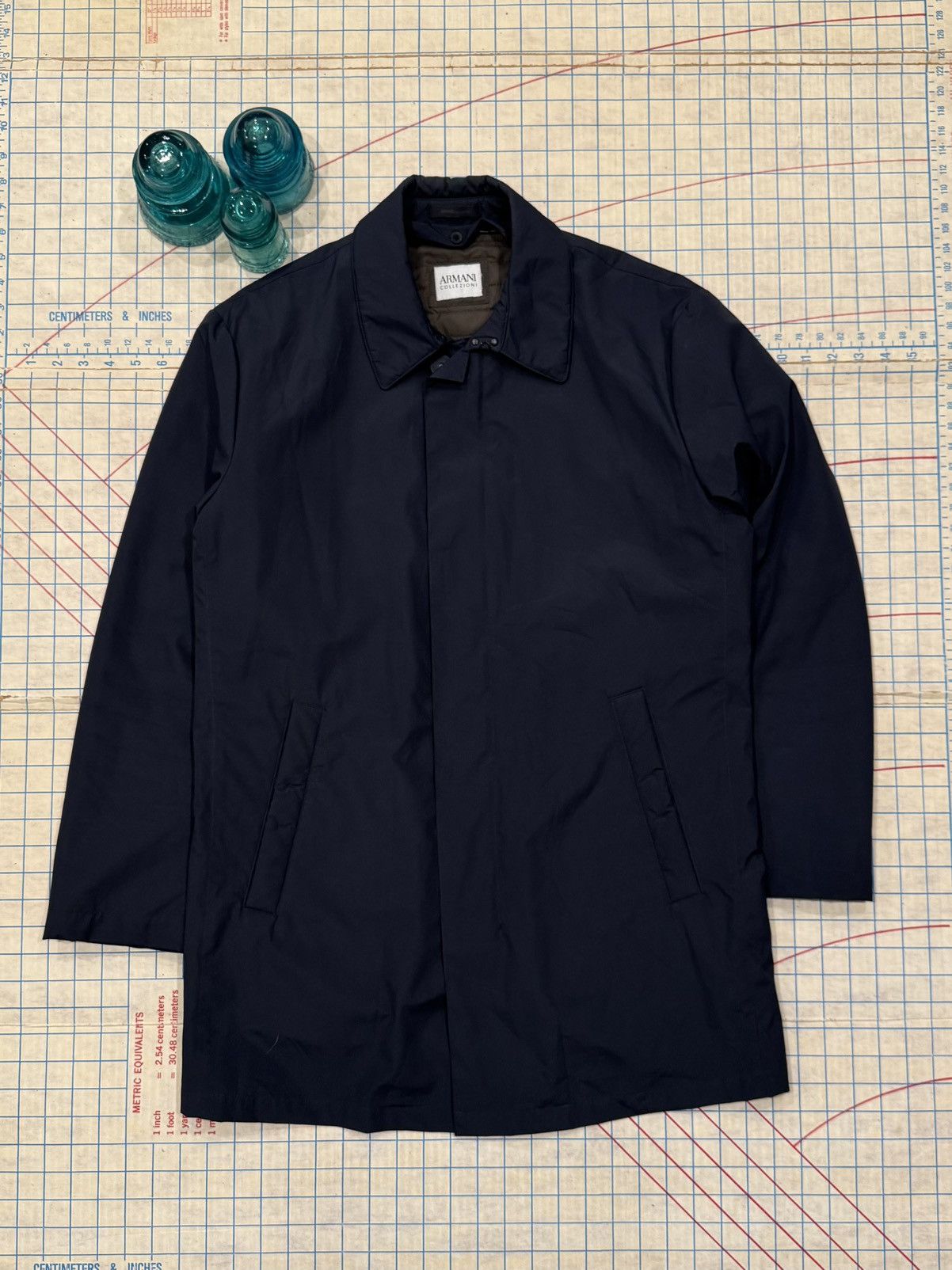 Armani Collezioni Armani Collezioni Long Coat With Insulating Layer Dark Navy Size US M / EU 48-50 / 2 - 1 Thumbnail