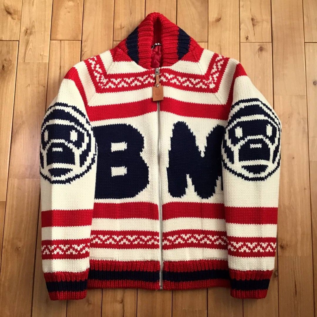 BAPE BABY MILO Cowichan knit jacket a bathing ape NIGO