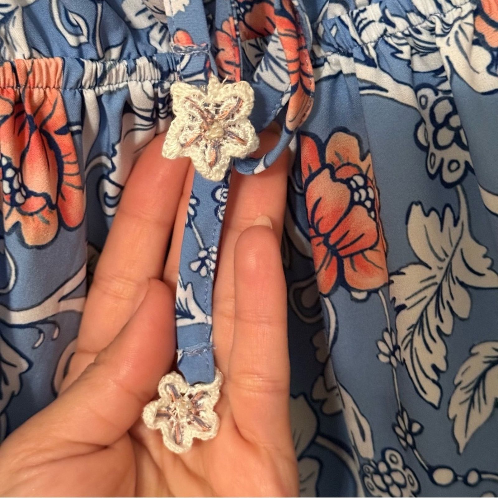& Other Stories Cosita Linda Floral Blue Short Dress, Size M Retail P $190 Size M / US 6-8 / IT 42-44 - 4 Thumbnail