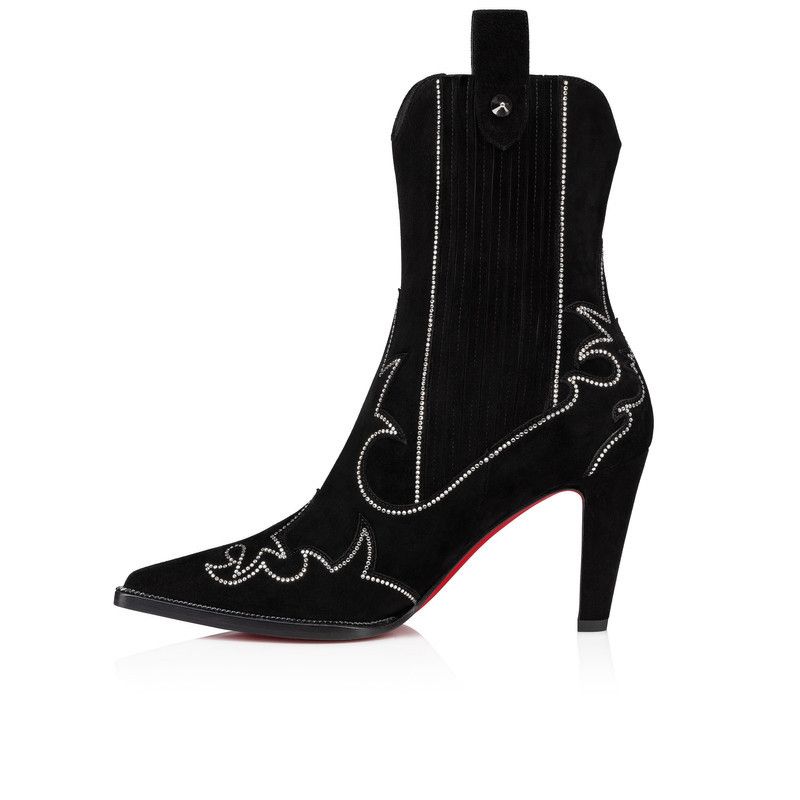 Christian Louboutin os11x0126 Santigag Strass Boots in Black Size US 8 / IT 38 - 2 Thumbnail