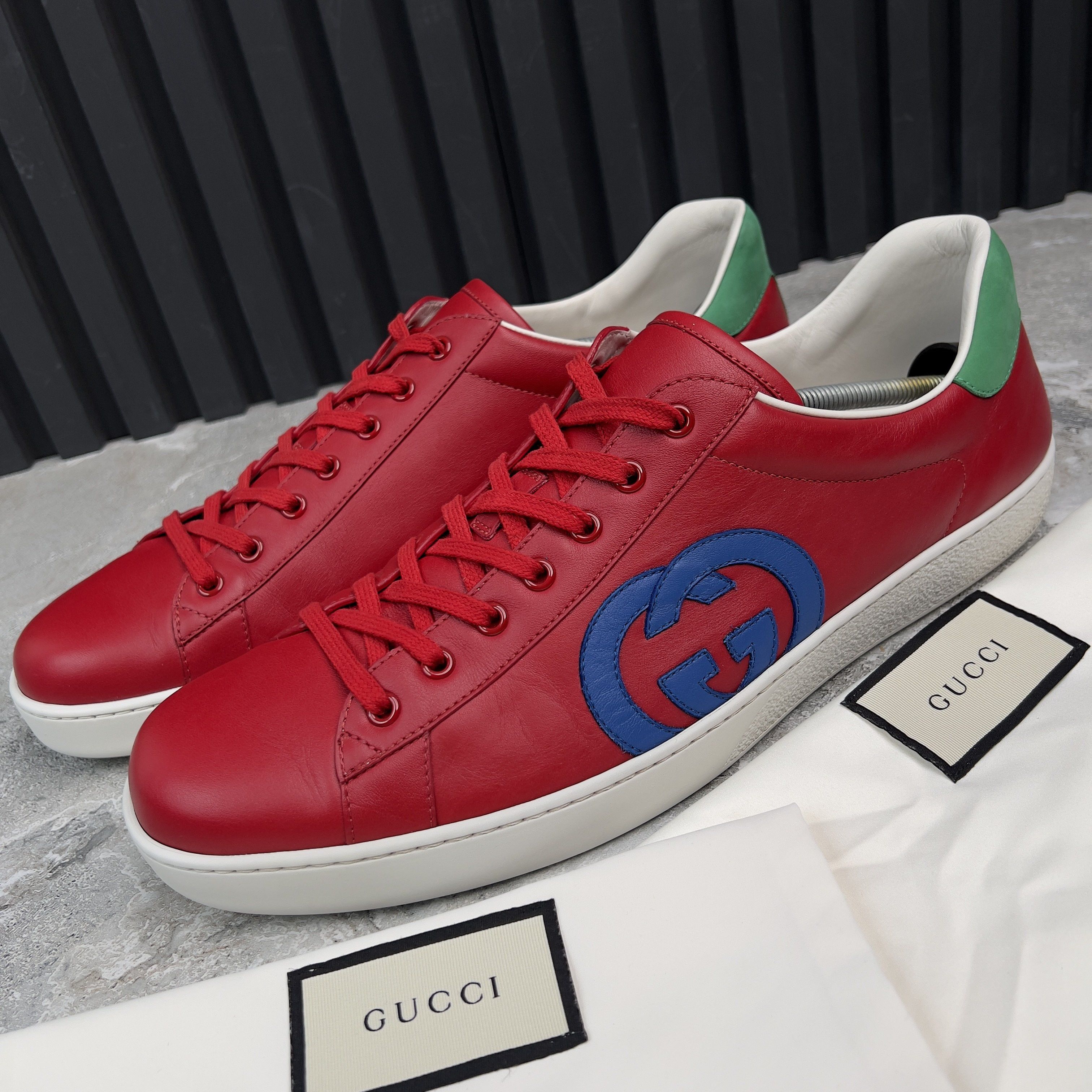 Gucci Ace Interlocking Low-top Sneakers Leather Size US 15 / EU 48 - 1 Thumbnail