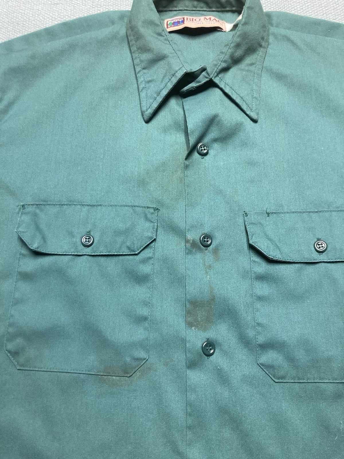 Vintage 80s Big Mac work shirt chino twill workwear worn L/XL Size US XL / EU 56 / 4 - 4 Thumbnail