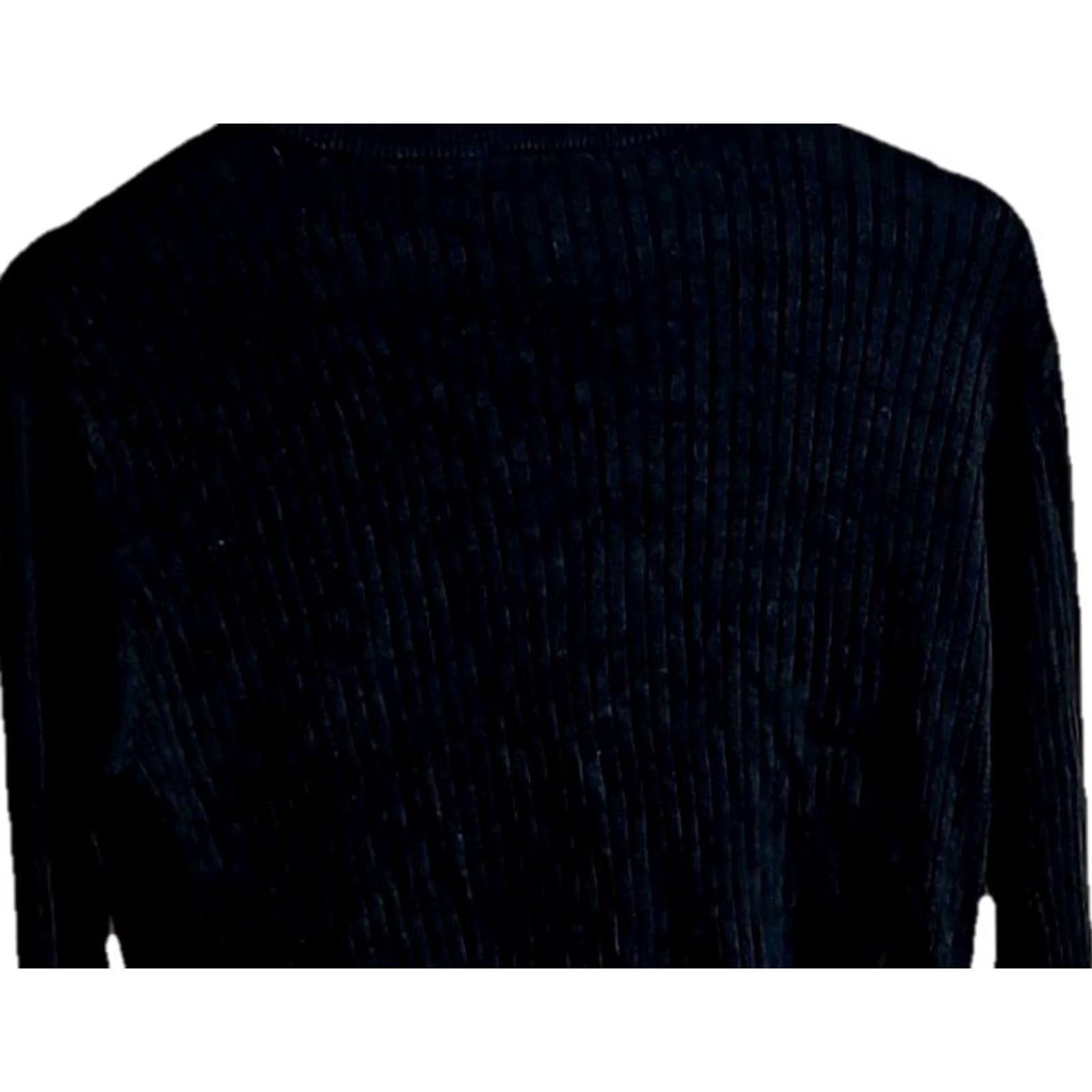 Vintage Ali Miles Black Ribbed Knit Sweater Women’s Large Long Sleeve Crewneck Size L / US 10 / IT 46 - 7 Thumbnail