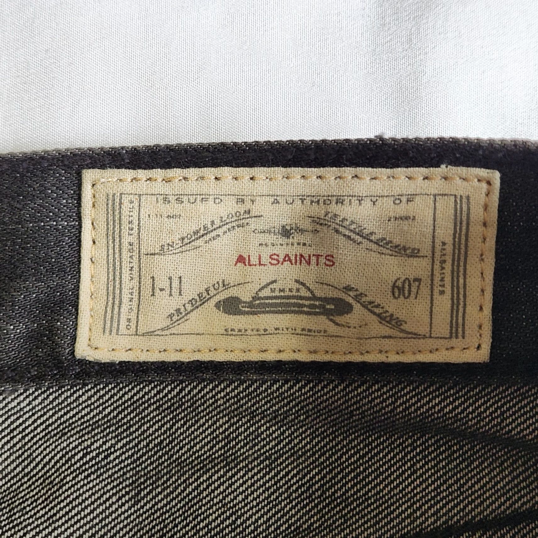 Allsaints AllSaints Iggy Slim Fit Jeans 30 Button Fly Denim Gray Dark Wash Men Regular Size US 30 / EU 46 - 7 Thumbnail