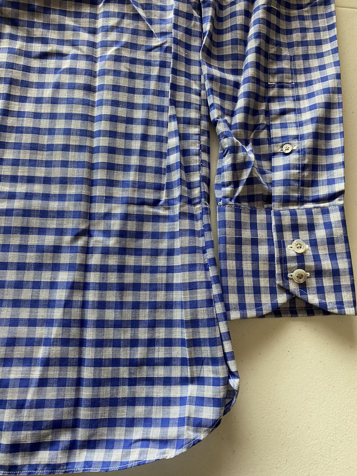 Tom Ford Tom Ford blue/grey gingham check shirt 17 43e NWOT Size US L / EU 52-54 / 3 - 5 Thumbnail