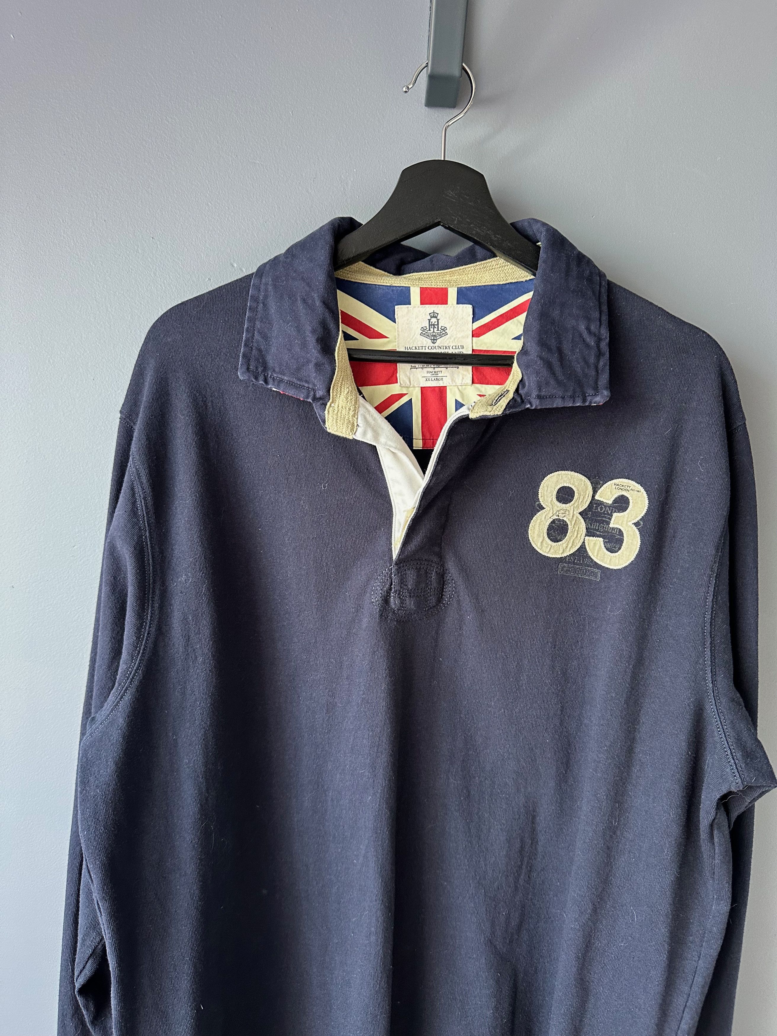 Hackett HACKETT Men’s Country Club Rugby style, Navy/Union Jack Size US XXL / EU 58 / 5 - 3 Thumbnail