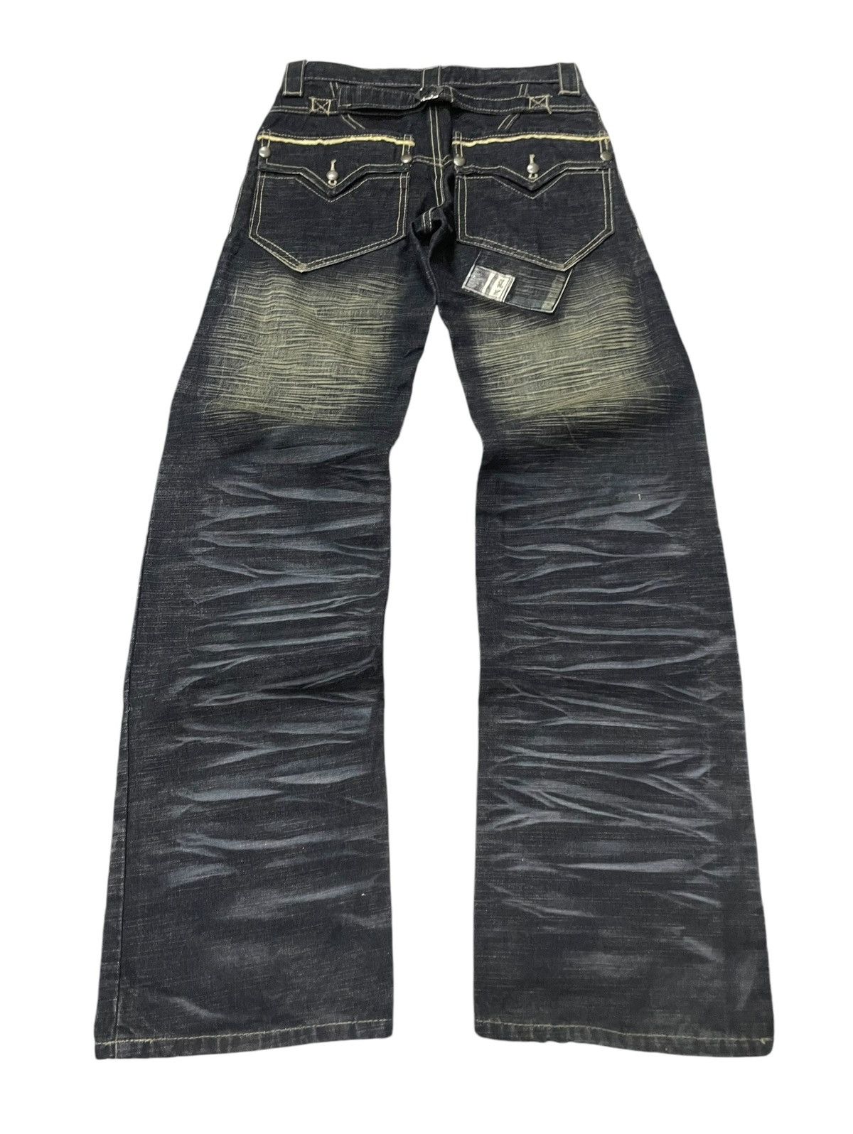 Japanese Brand Jeans De Art Mud Wash Whiskers Loose Jeans Size US 29 - 2 Thumbnail