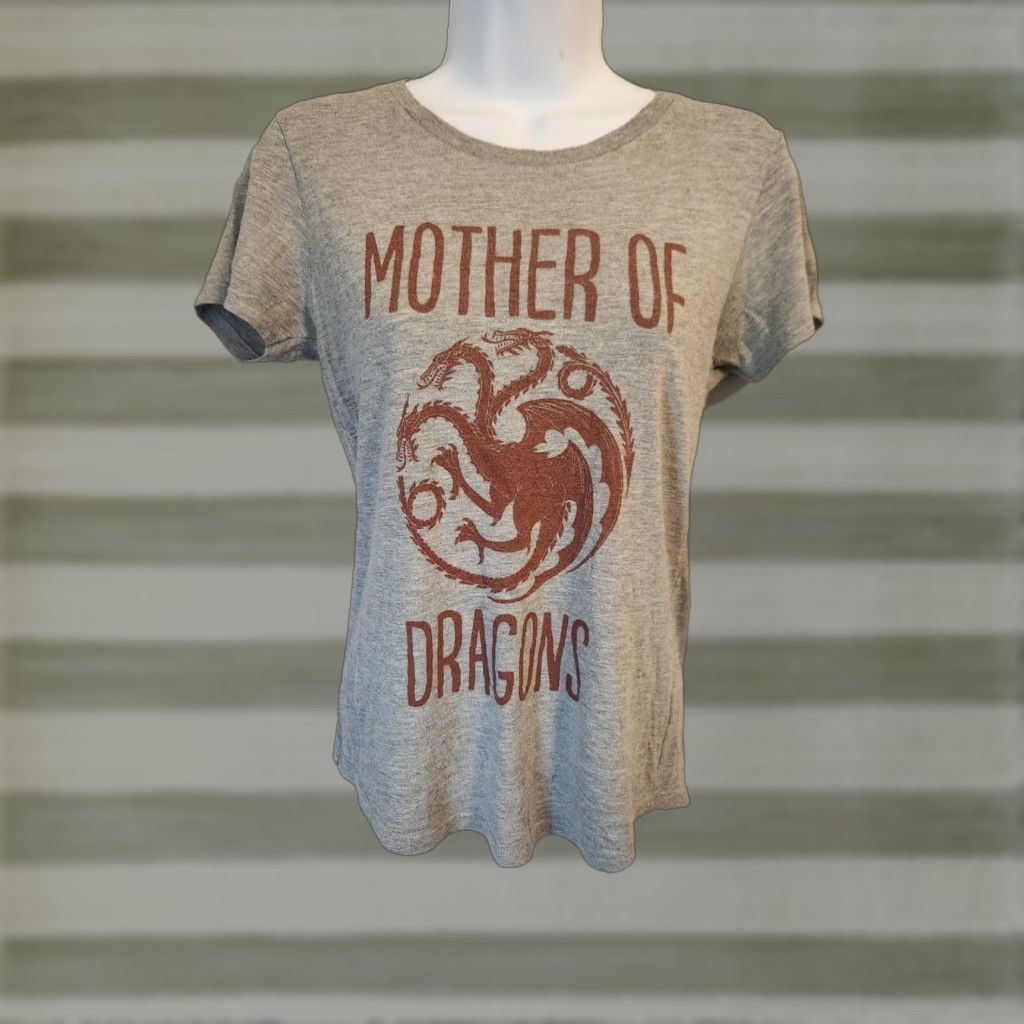 MOTHER VINTAGE Game Of Thrones Mother Of Dragons Gray T Shirt Size Juniors Small Size S / US 4 / IT 40 - 1 Thumbnail