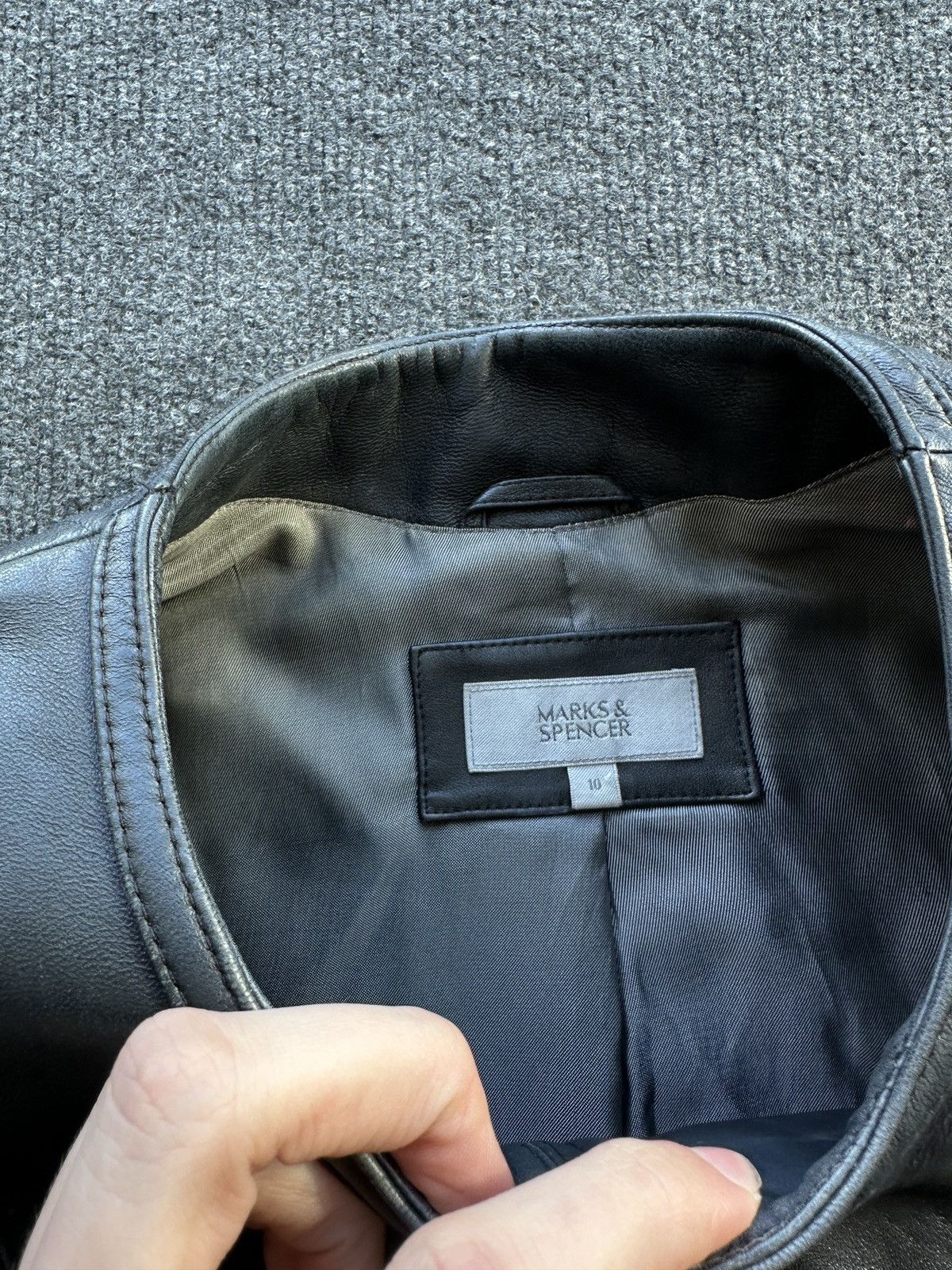 Other 🚨Y2K RICK OWENS TYPE DIRTY SLIM FIT ZIP LEATHER JACKET Size M / US 6-8 / IT 42-44 - 10 Thumbnail