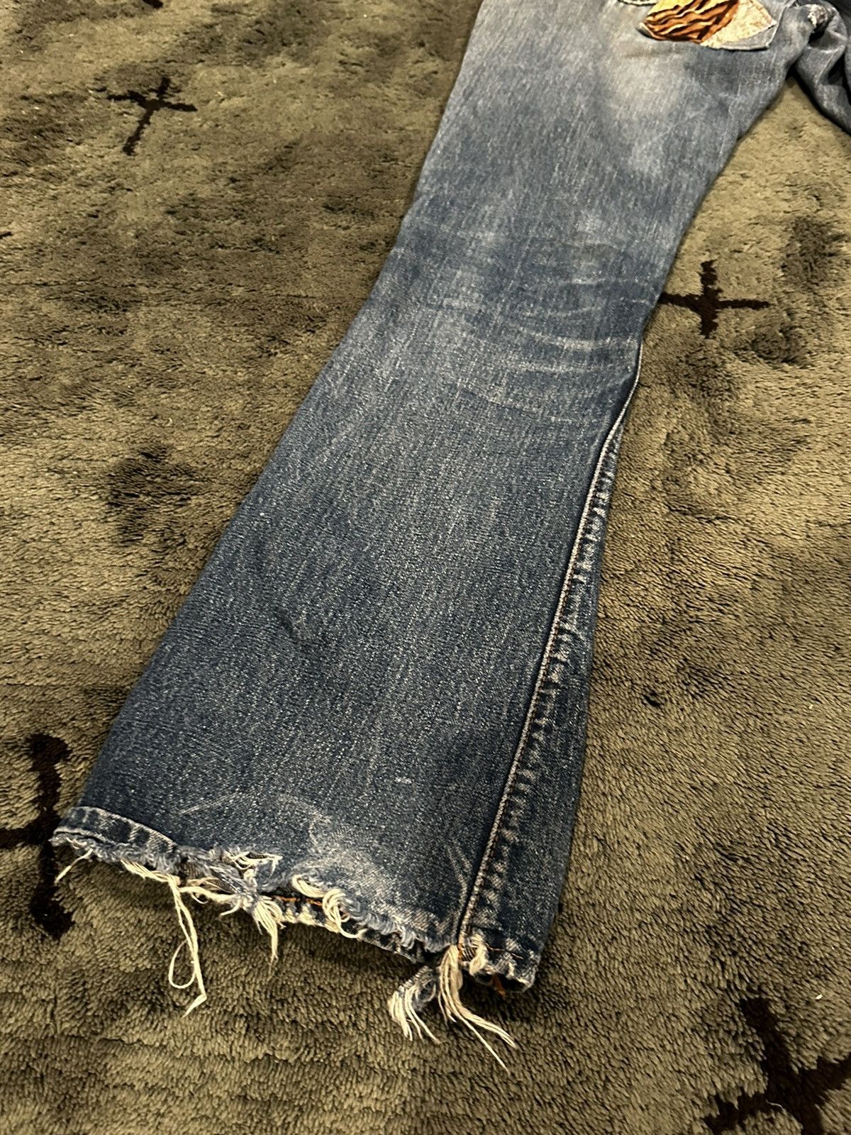 Levi's × Vintage Vintage 70’s Patchwork Big E Flared Orange Tab Levis Size US 29 - 5 Thumbnail