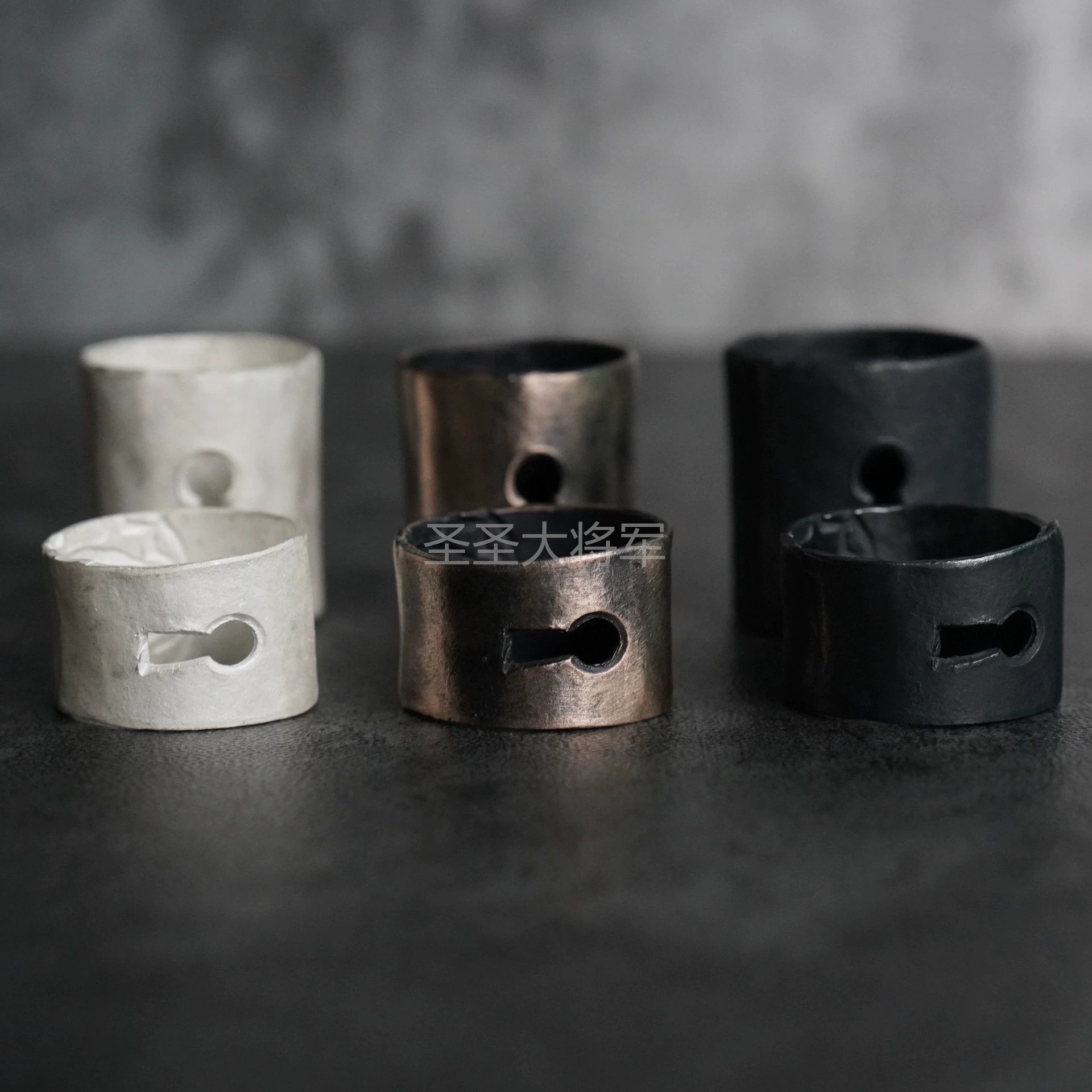 DETAJ Detaj Uma Wang x Lock Hole Silver Ring Size ONE SIZE - 1 Thumbnail