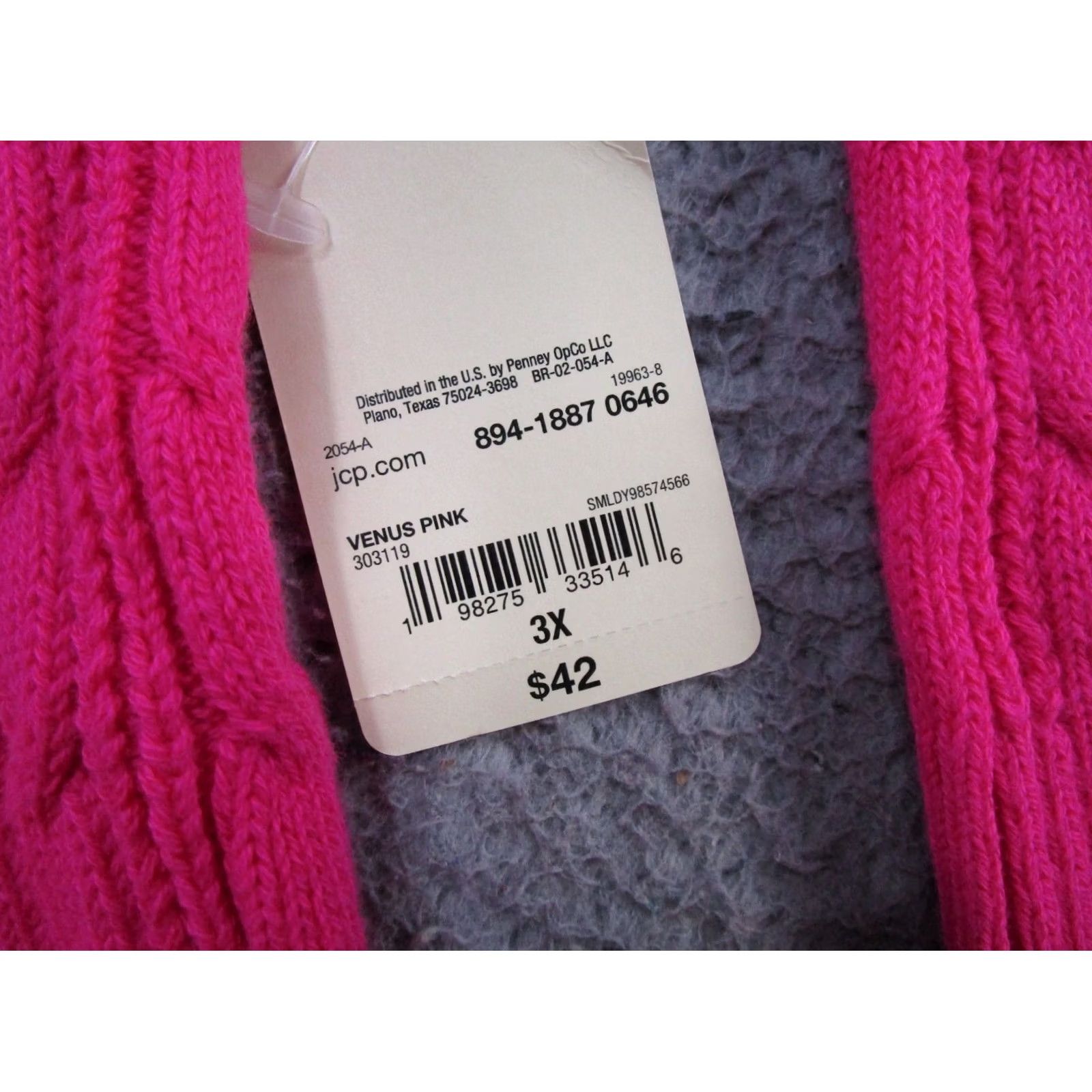 Vintage St. John's Bay Sweater Pullover Womens Pink Cable Knit 3X Plus Size Winter Fall Spring Body Knit Regular Wom en Girls Mens Size XXL / US 16-18 / IT 52-54 - 3 Thumbnail