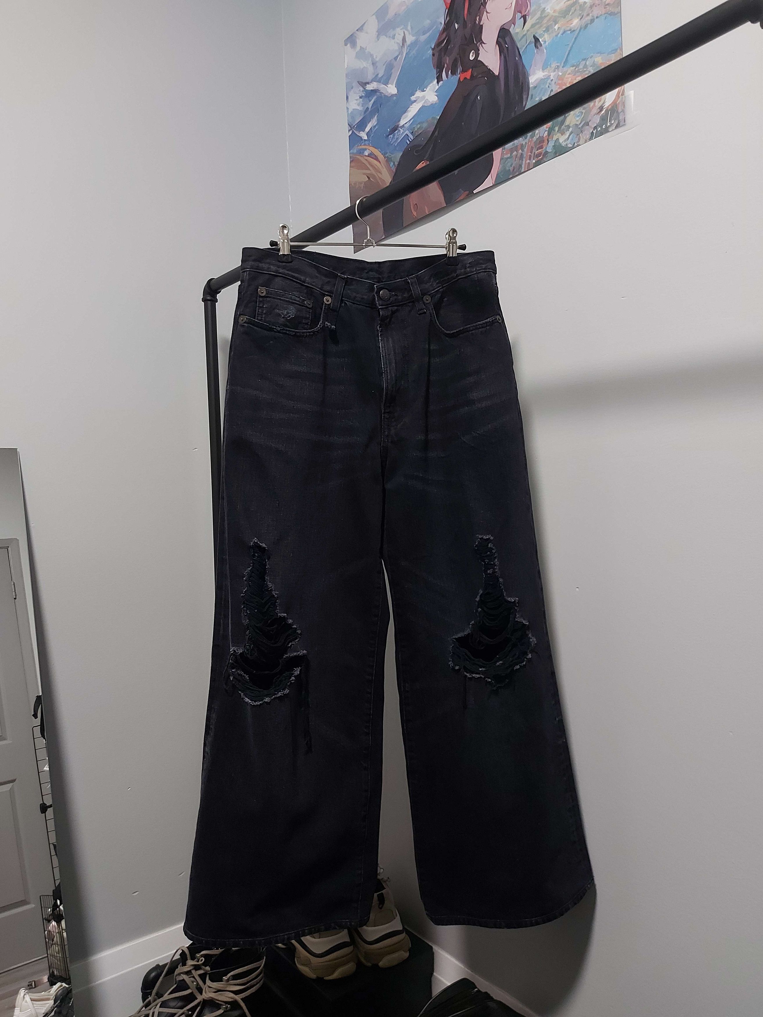 image of R13 Lisa Baggy Jean in Black, Women's (Size 26)