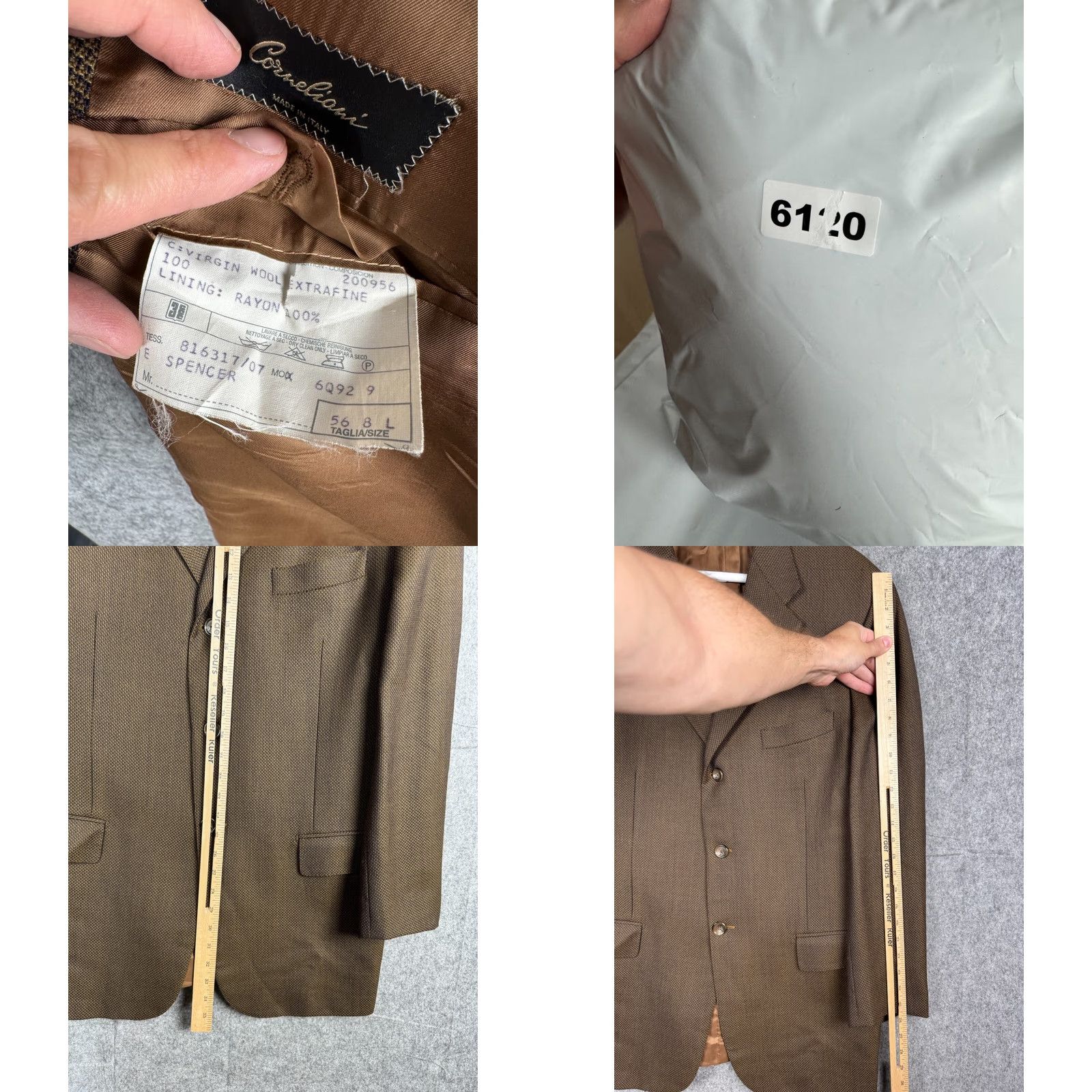 Corneliani Corneliani Wool Blazer Jacket Men 46 Brown 3-Button Pockets Blazer XL US 56 Multicolor - Mens Size 46R - 8 Thumbnail