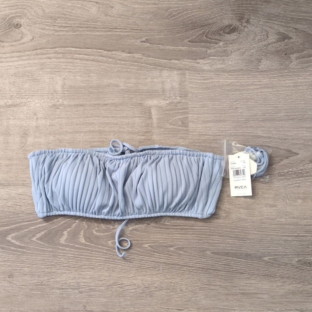 RVCA Rvca Blue Wide Rib 2-Way Bandeau Bikini Top Size M/10 Size ONE SIZE - 4 Thumbnail