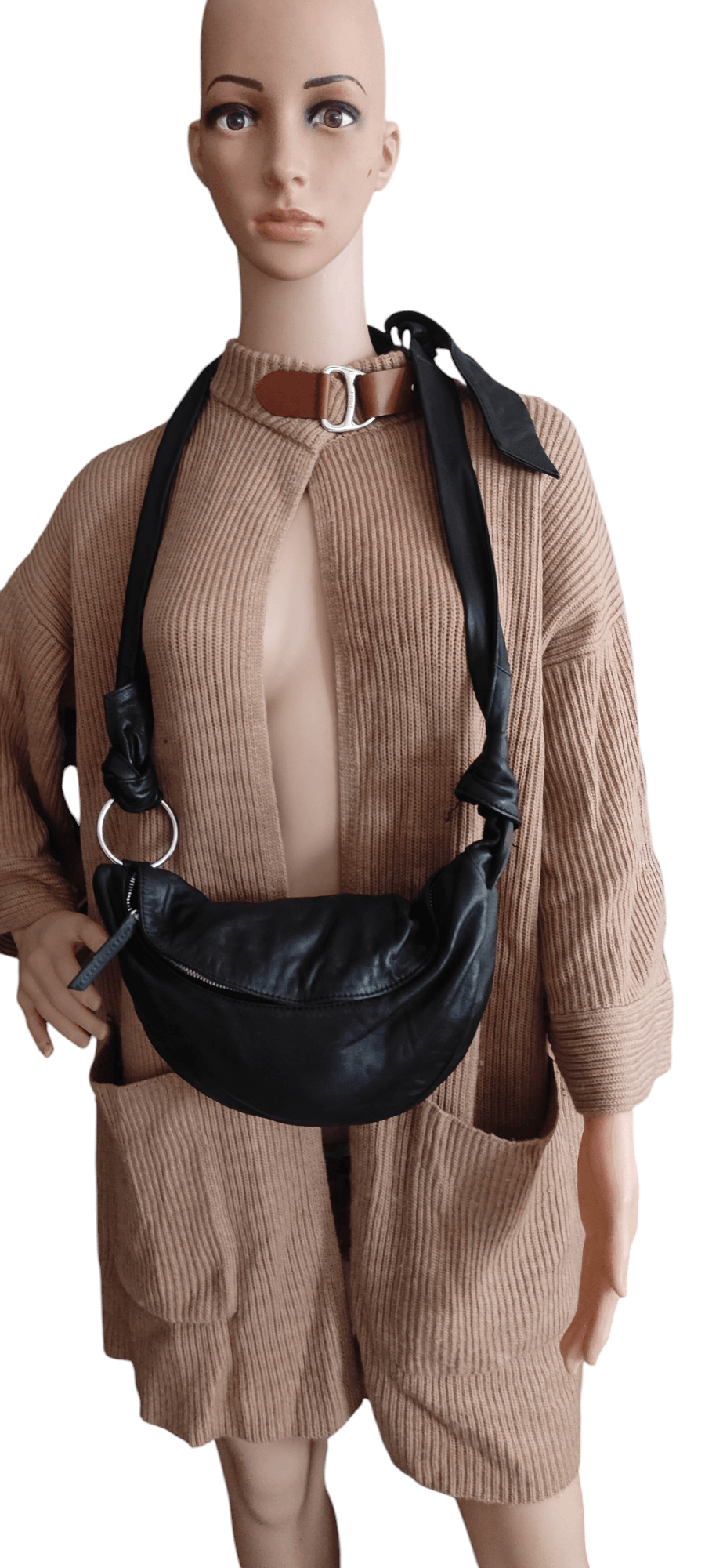 Leather × Zara Zara Sheep Leather Hobo Soft Skin Shoulder Bag Black Size ONE SIZE - 2 Thumbnail