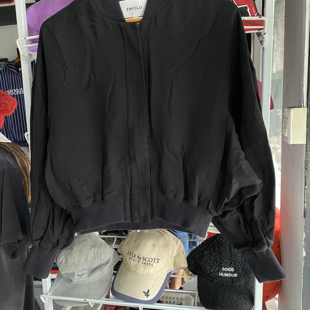 Japanese Brand ENFÖLD Black Bomber Oversized Ballon Jackets Size US XS / EU 42 / 0 - 7 Thumbnail