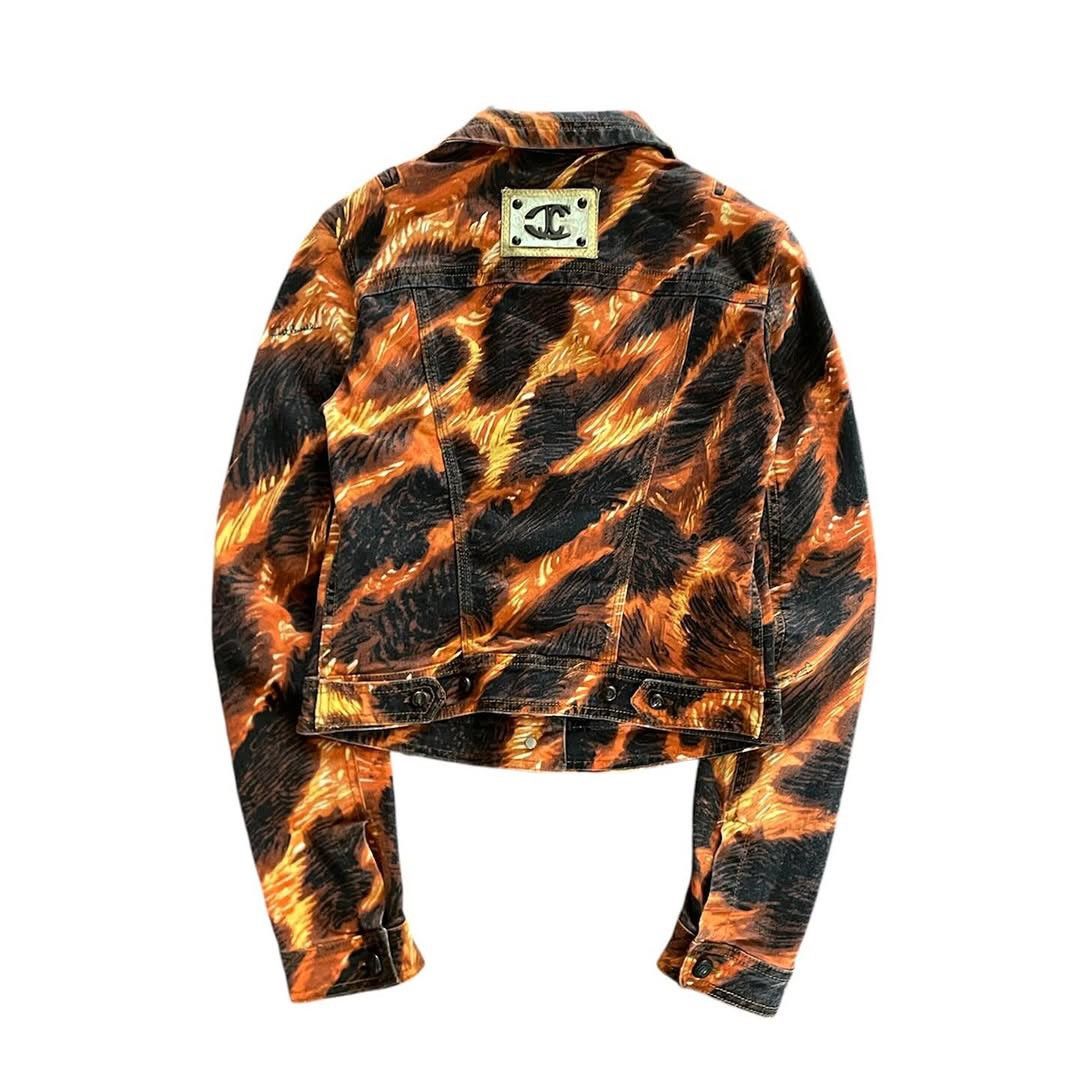 Just Cavalli 🛒SENDOFFER🛒Just Cavalli Cotton Animal Printed Denim Jacket Size S / US 4 / IT 40 - 2 Thumbnail