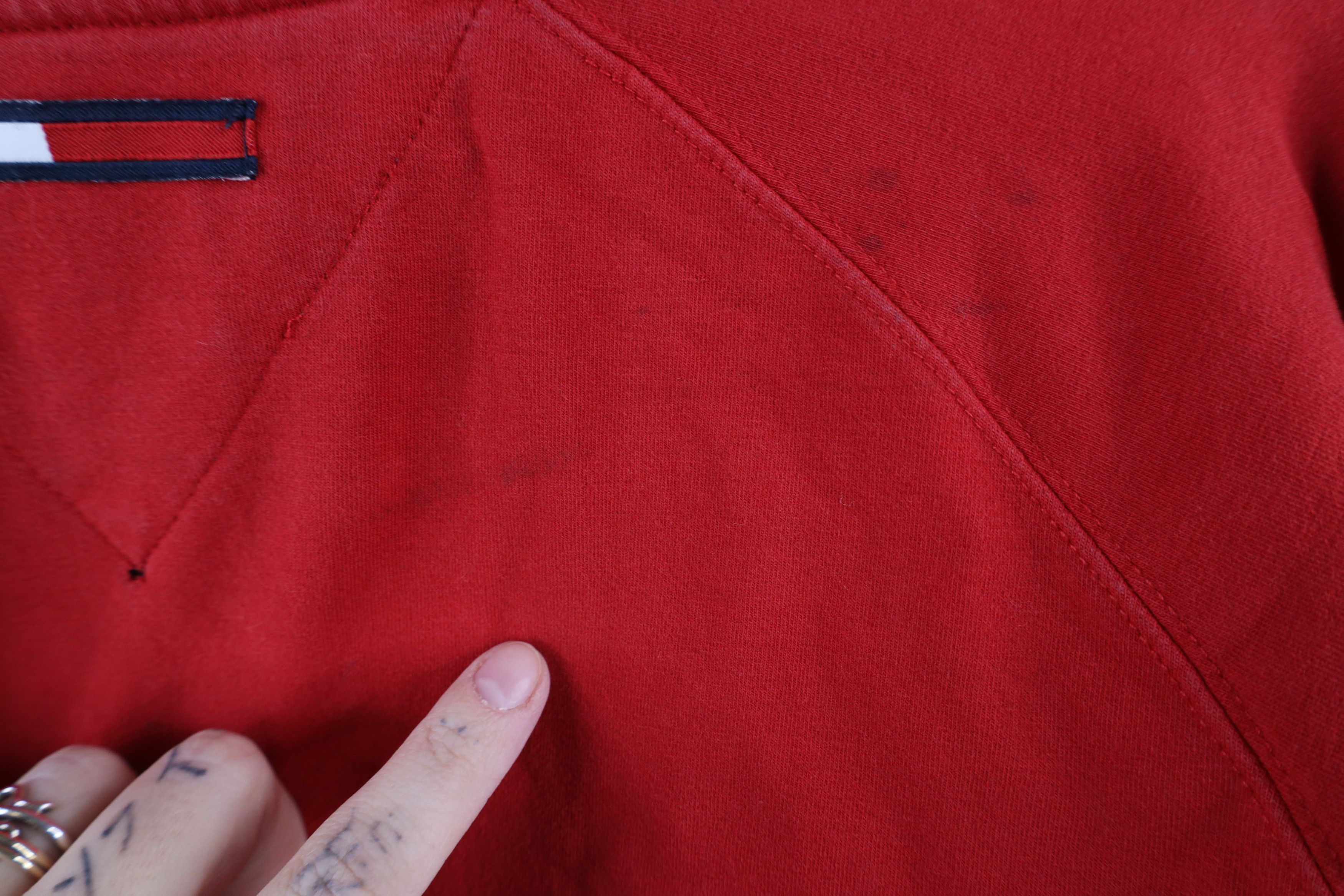 Tommy Hilfiger × Vintage Vintage 90s Tommy Hilfiger Out Big Logo Half Zip Sweater Size US XXL / EU 58 / 5 - 11 Thumbnail