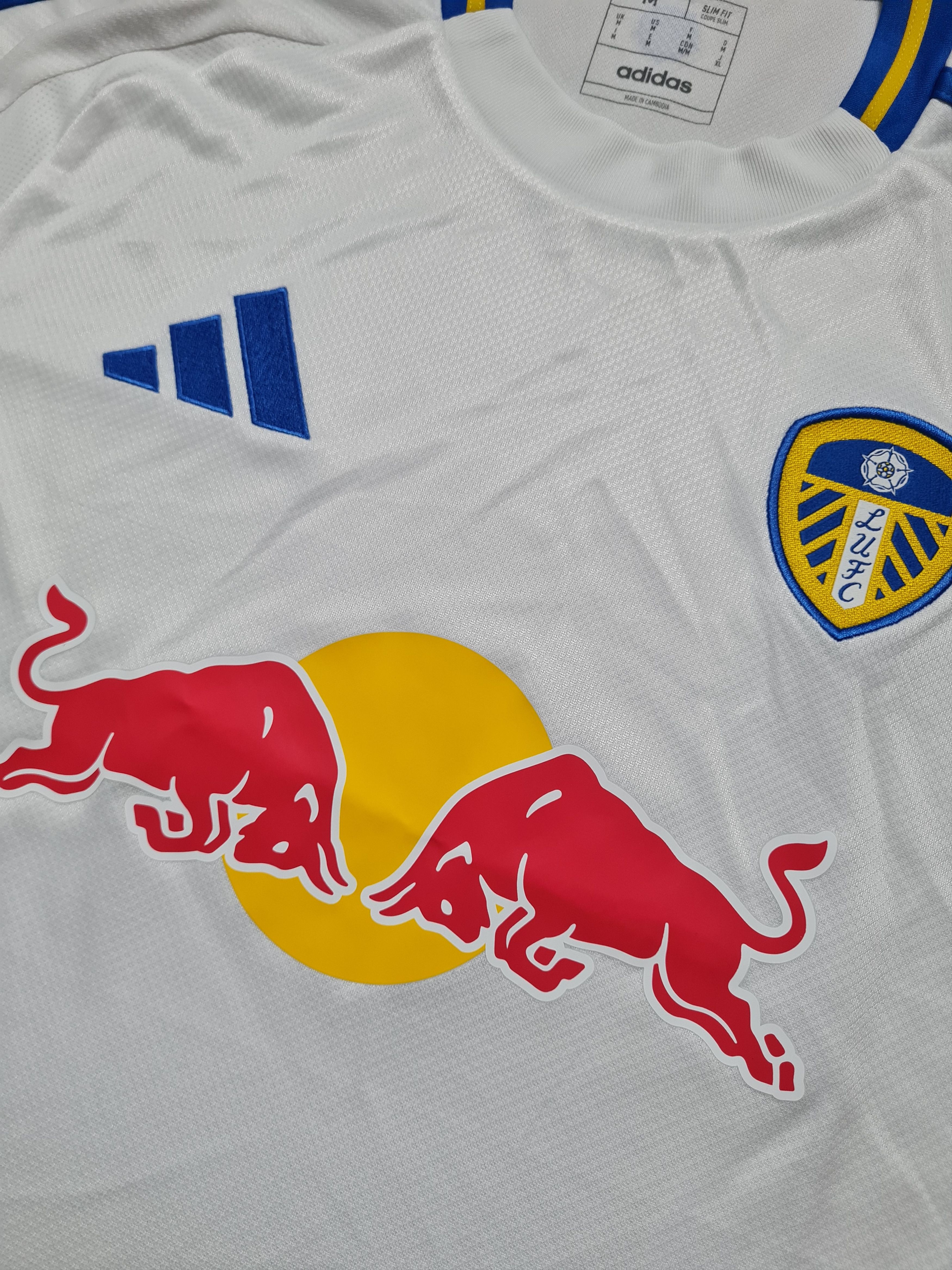 Jersey Leeds United Home Soccer Shirt 2024/2025 Adidas Sz M