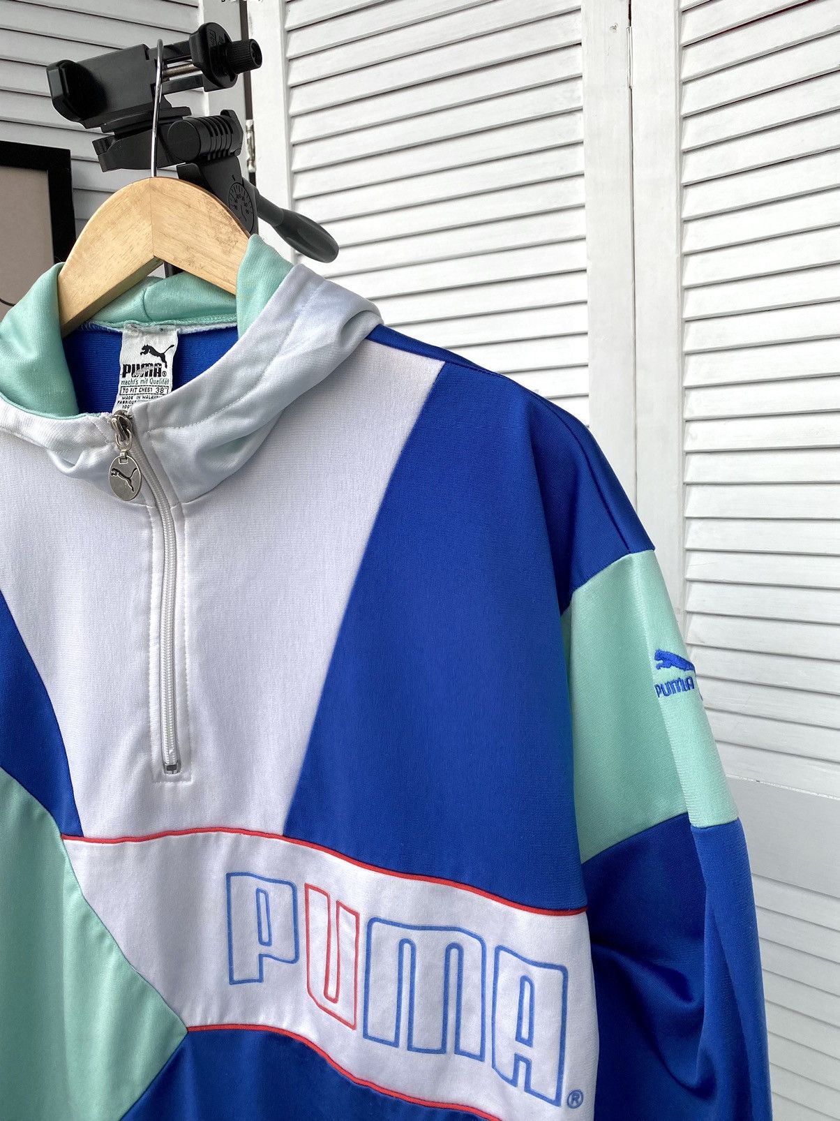 Puma × Vintage Vintage 90s Puma Track 1/4 Zip Hoodie Retro Atchletic Size US M / EU 48-50 / 2 - 5 Thumbnail