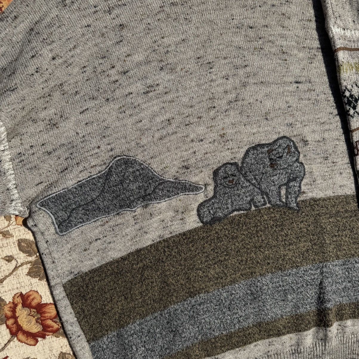 Japanese Brand × Vintage Vintage Embroidered Polar Bear Eclectic Sweater Wool cute Size US L / EU 52-54 / 3 - 9 Thumbnail