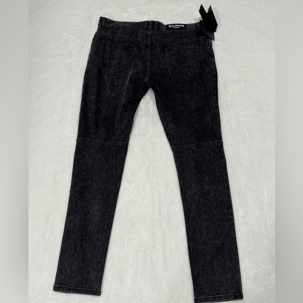 Balmain Balmain Slim Cut Cotton Jeans Ribbed Black Men’s Size 36 Size US 36 / EU 52 - 9 Thumbnail