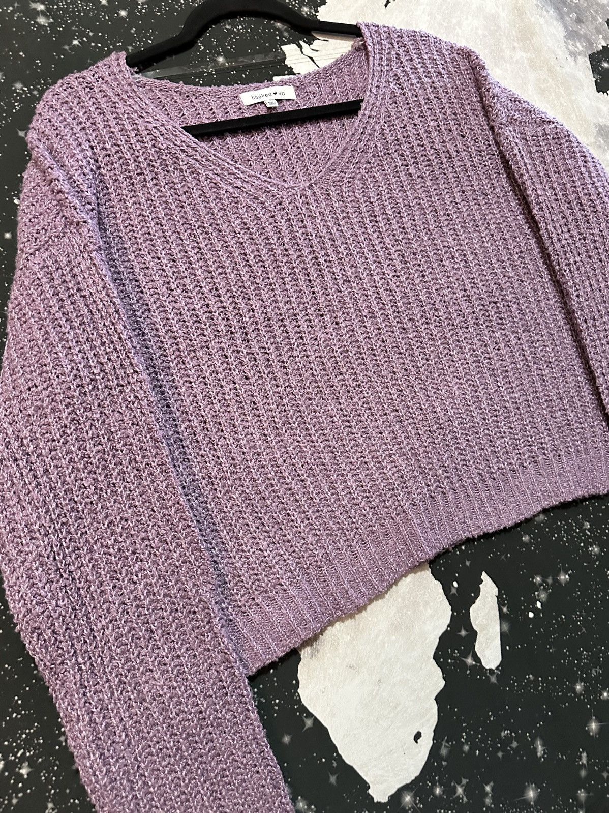 Other Hooked Up Womens Knit Crop Sweater Size L / US 10 / IT 46 - 3 Thumbnail