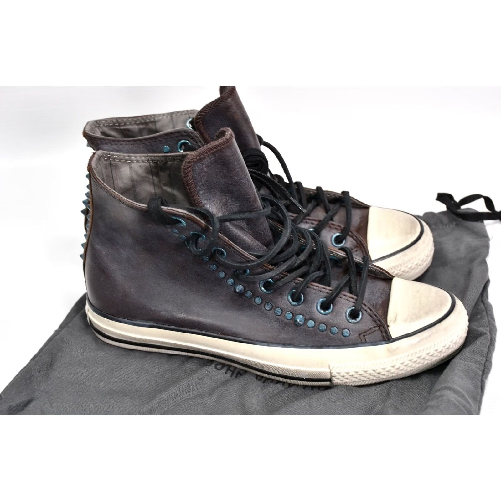 John Varvatos Converse by John Varvatos All Star Chuck Taylor Brown Leather Studded Men's 42.5 Shoes Casual Leather Studded Brown 42.5 US 9 Mens Shoes Size US 9 / EU 42 - 3 Thumbnail