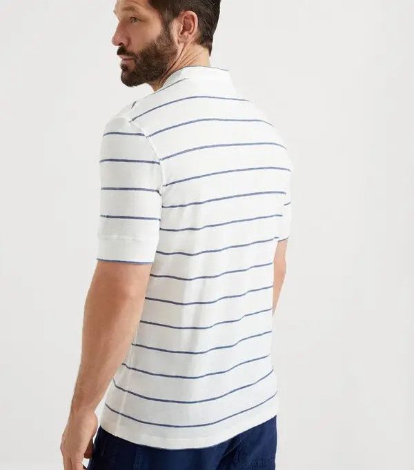 Brunello Cucinelli o1y0526 Crewneck T-Shirt in White/Blue Size US L / EU 52-54 / 3 - 5 Thumbnail
