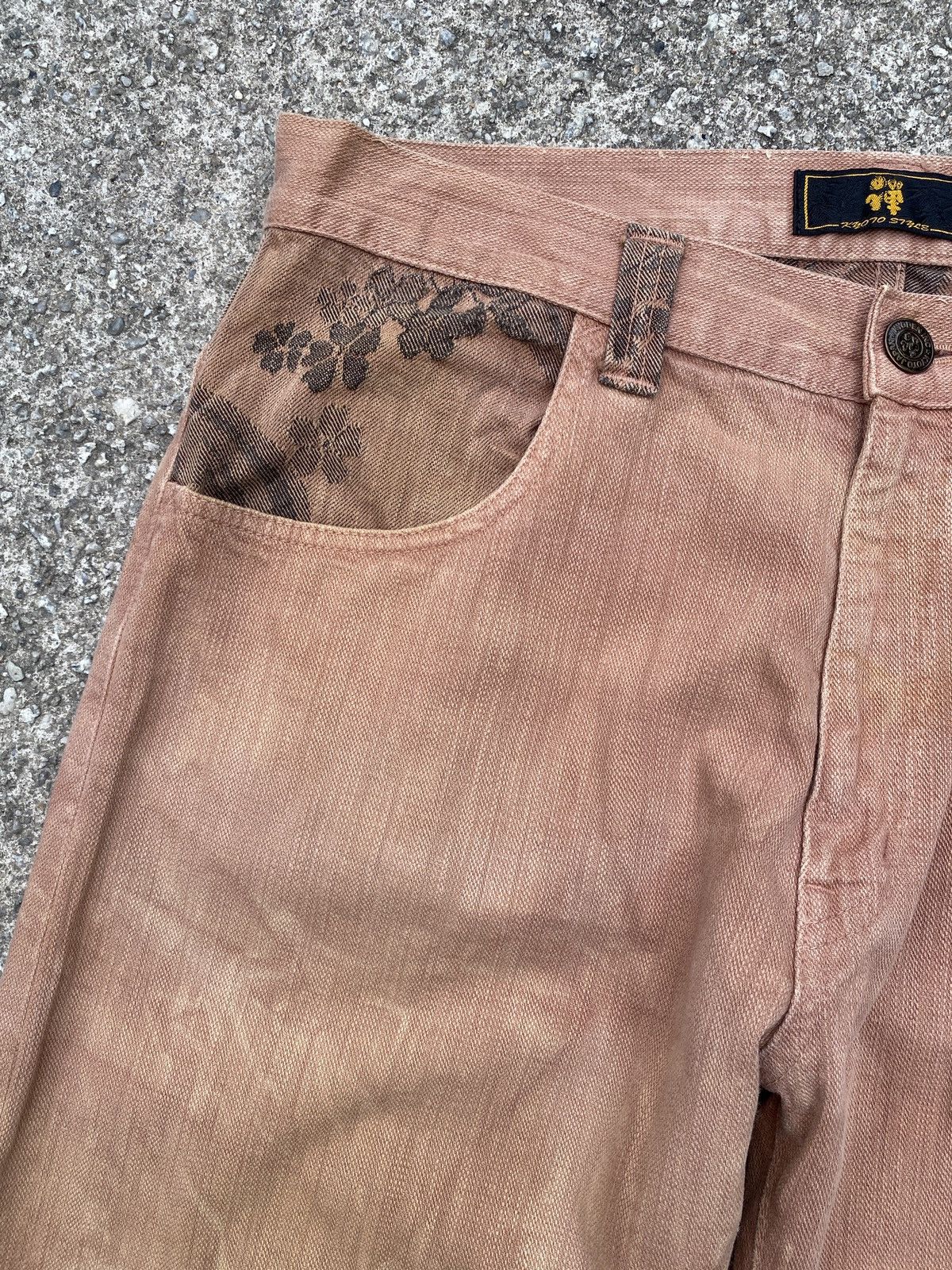 Japanese Brand 1990s - Zen Kyoto Traditional Japan Motif Washed Denim Size US 34 / EU 50 - 8 Thumbnail
