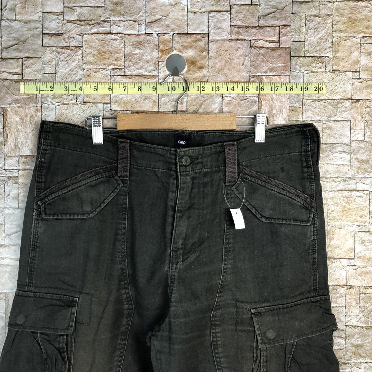 Japanese Brand Gap Black faded Cargo utility Multipocket Pants #A737 Size US 36 / EU 52 - 4 Thumbnail
