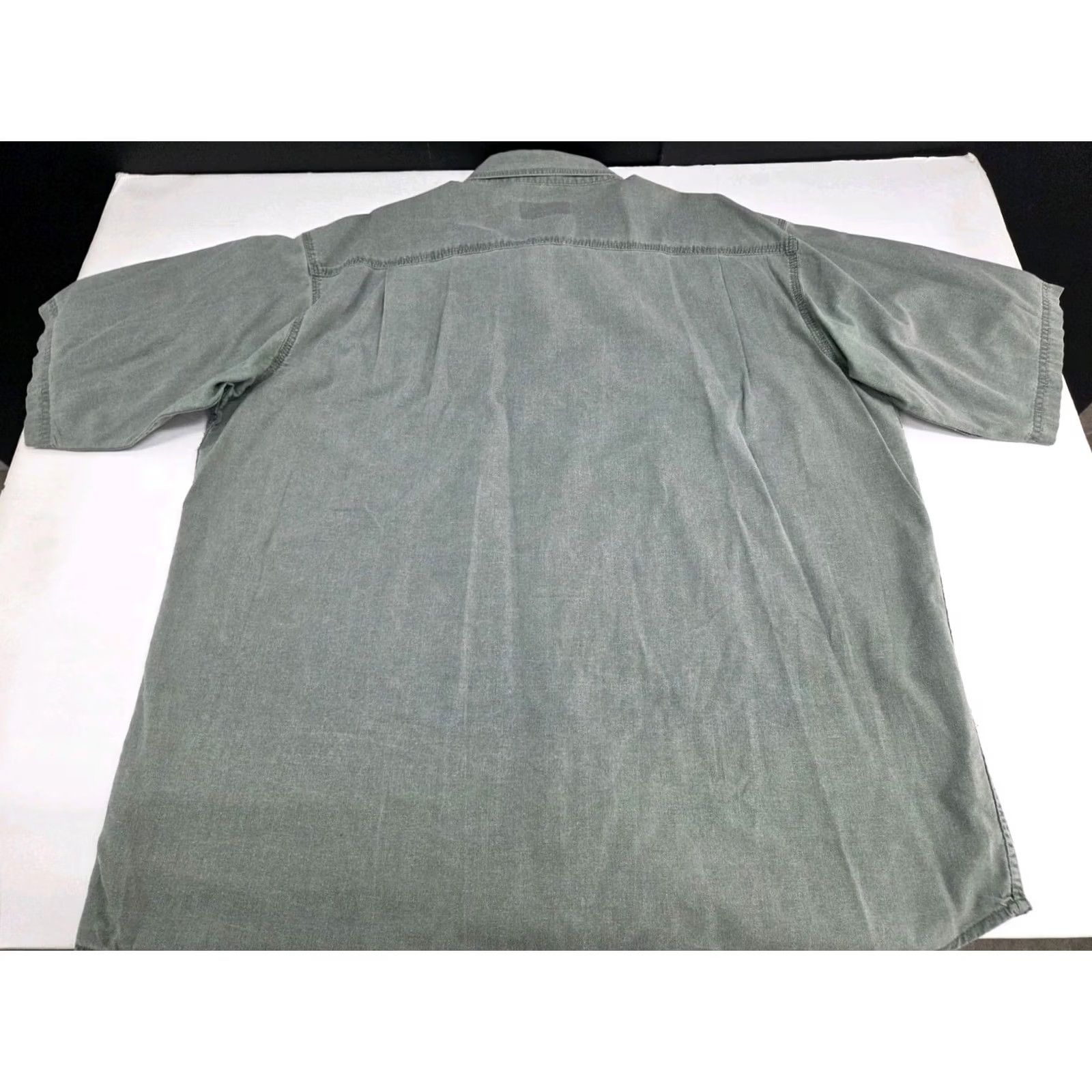 Vintage Redhead Button-Up Shirt Green XL Short Sleeve Cotton Collared Casual, Travel, Workwear, All Seasons, Pockets, Regular Fit, White Space Size US XL / EU 56 / 4 - 4 Thumbnail