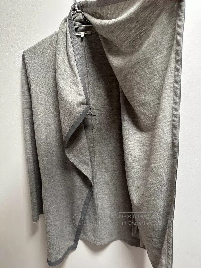 Helmut Lang Helmut Lang Grey Leather Edged Cardigan Size XS / US 0-2 / IT 36-38 - 5 Thumbnail