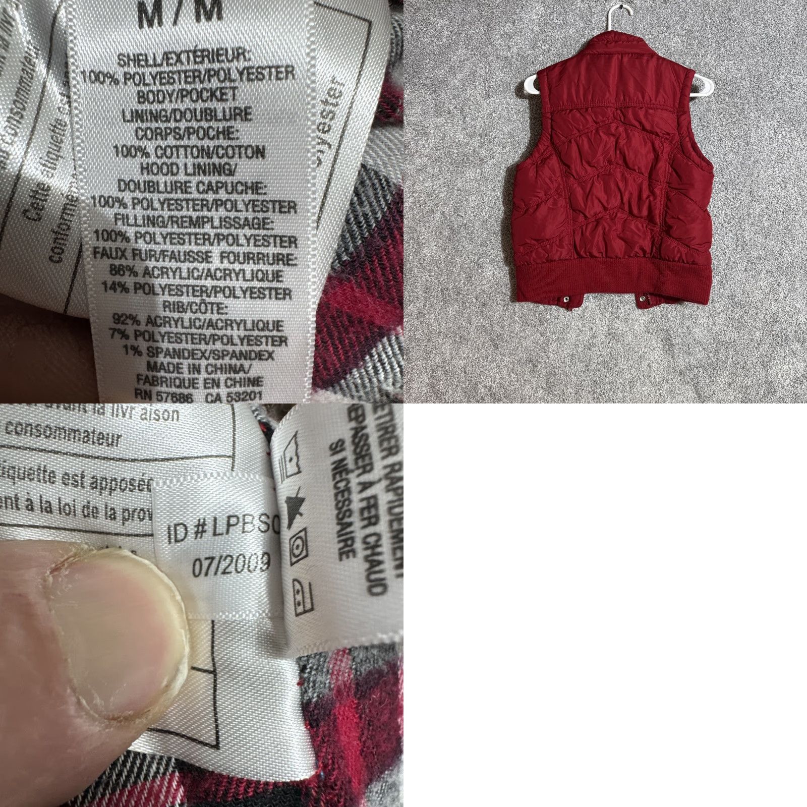 Vintage Aeropostale Vest Women Medium Red Puffer Streetwear Plaid Lined Warm Quilted Outdoor Size M / US 6-8 / IT 42-44 - 8 Thumbnail
